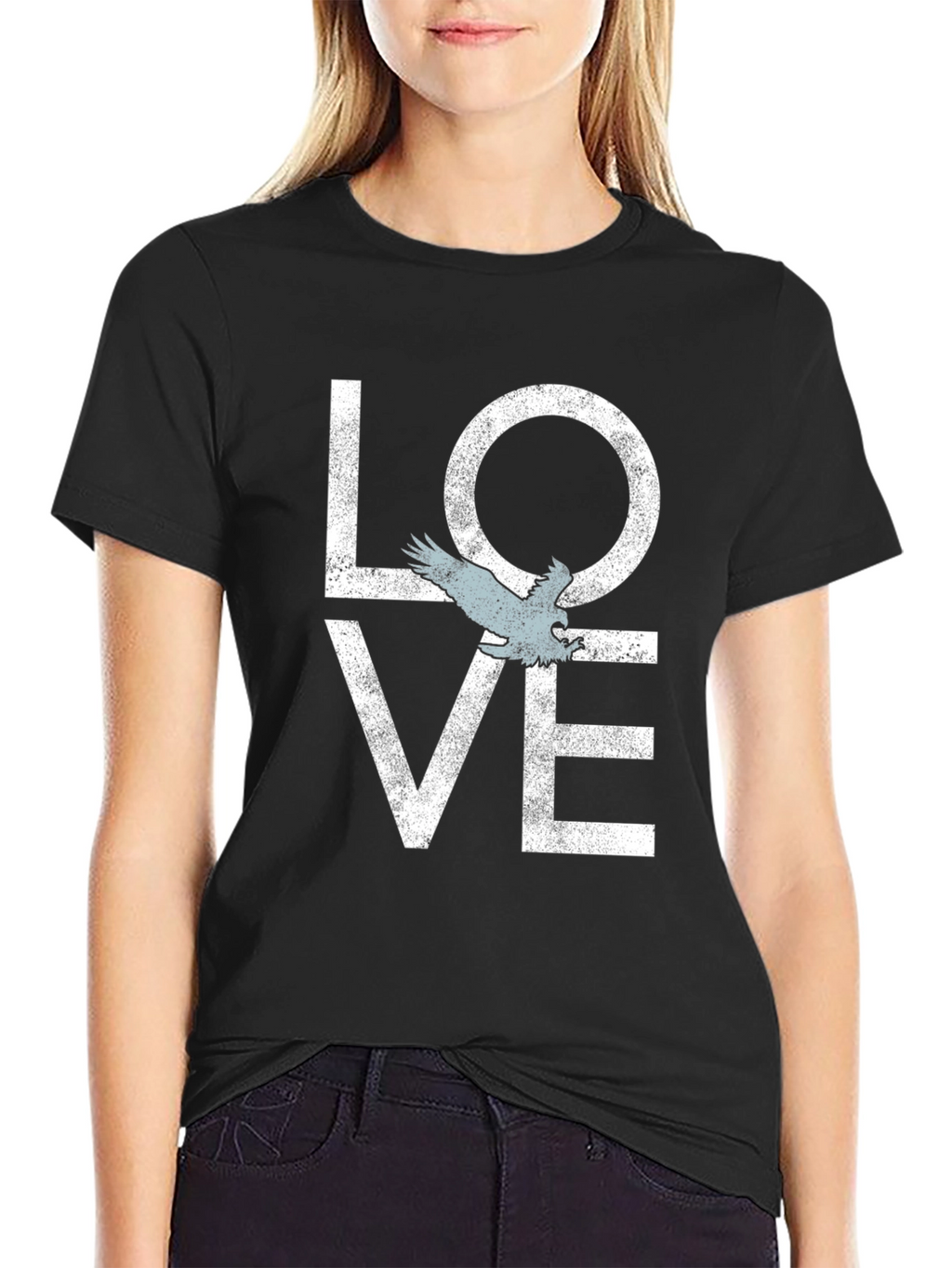 Love Bird Graphic Tee - Soft Black Cotton Shirt