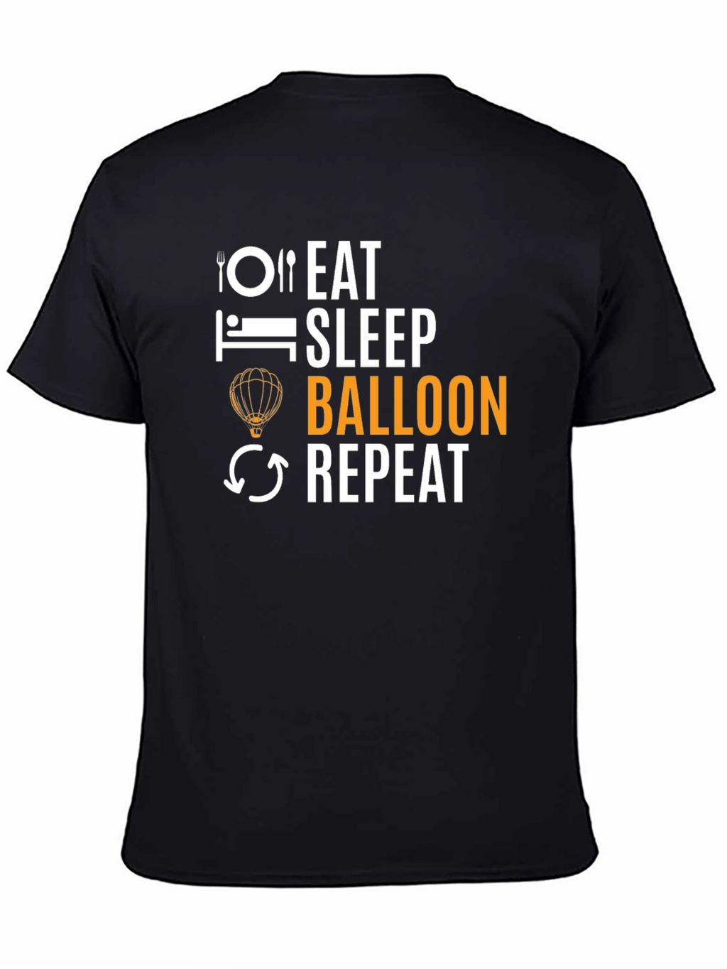 Eat Sleep Balloon Repeat T-Shirt - Black