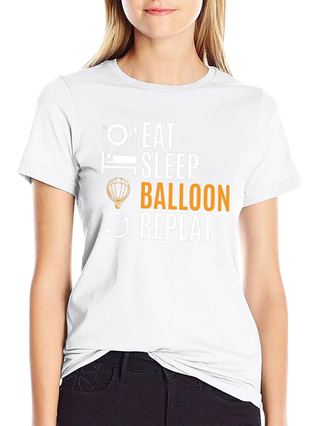 Eat Sleep Balloon Repeat T-Shirt - Black