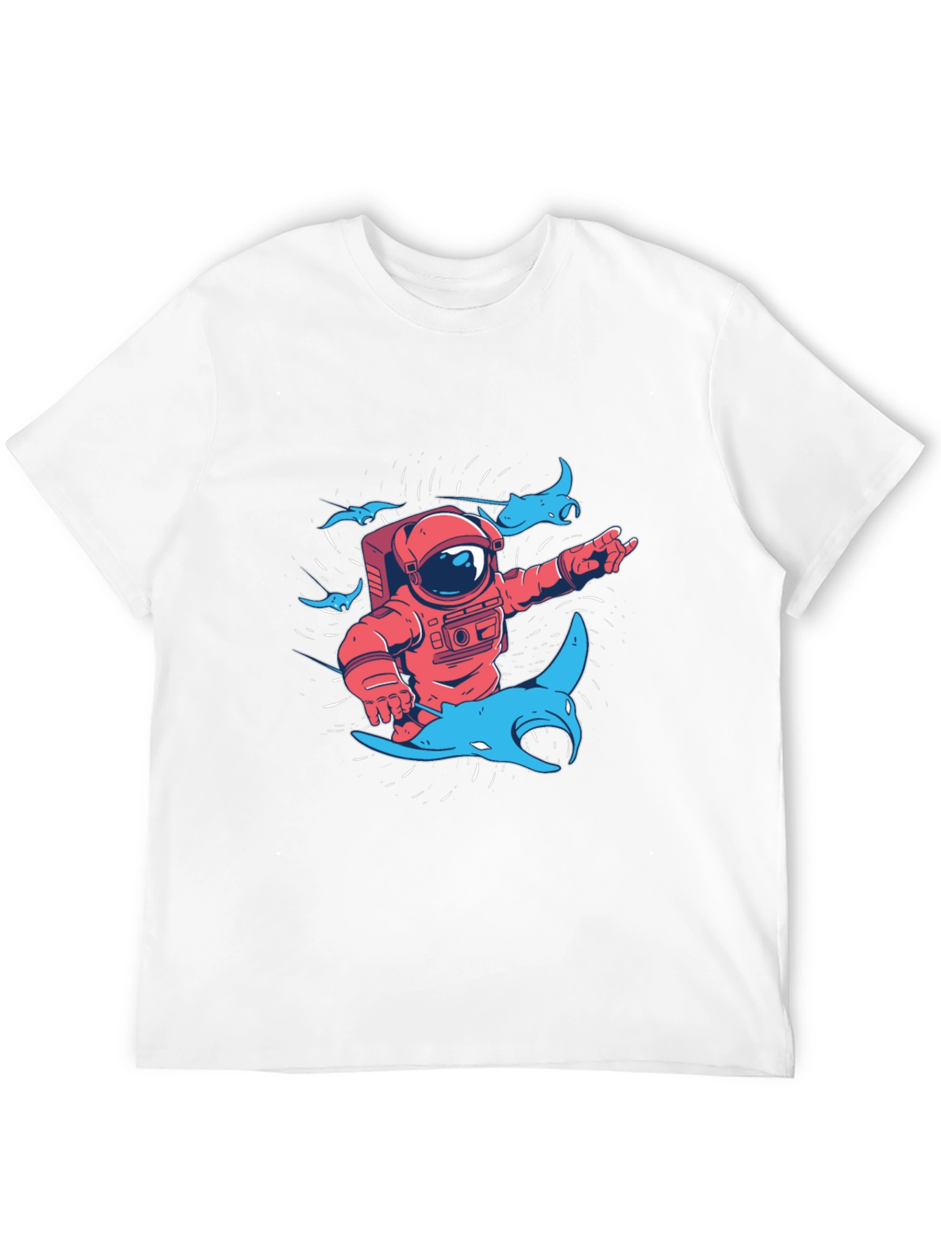 Astronaut & Manta Ray Graphic T-Shirt