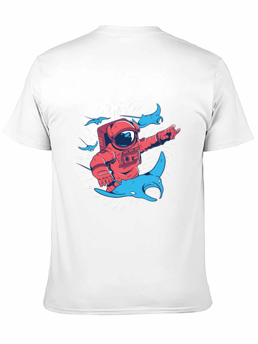 Astronaut & Manta Ray Graphic T-Shirt