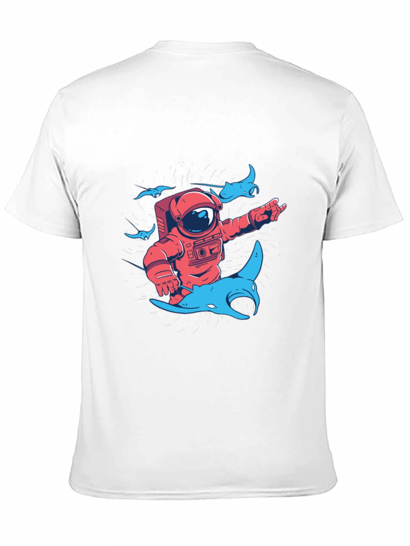 Astronaut & Manta Ray Graphic T-Shirt