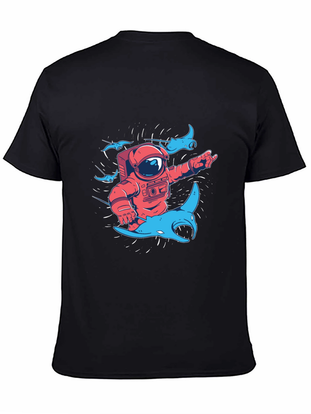 Astronaut & Manta Ray Graphic T-Shirt