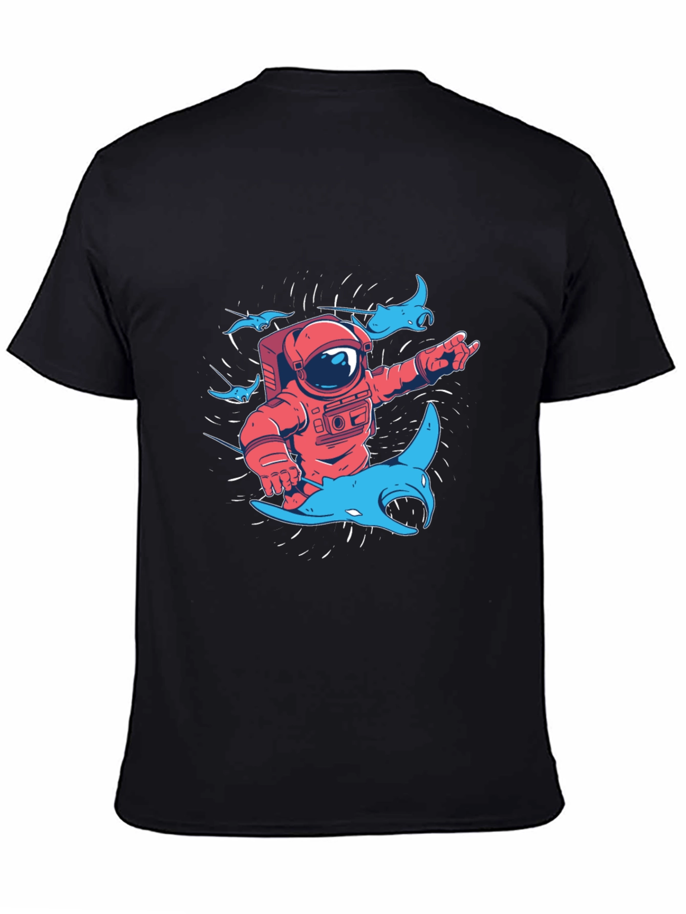 Astronaut & Manta Ray Graphic T-Shirt