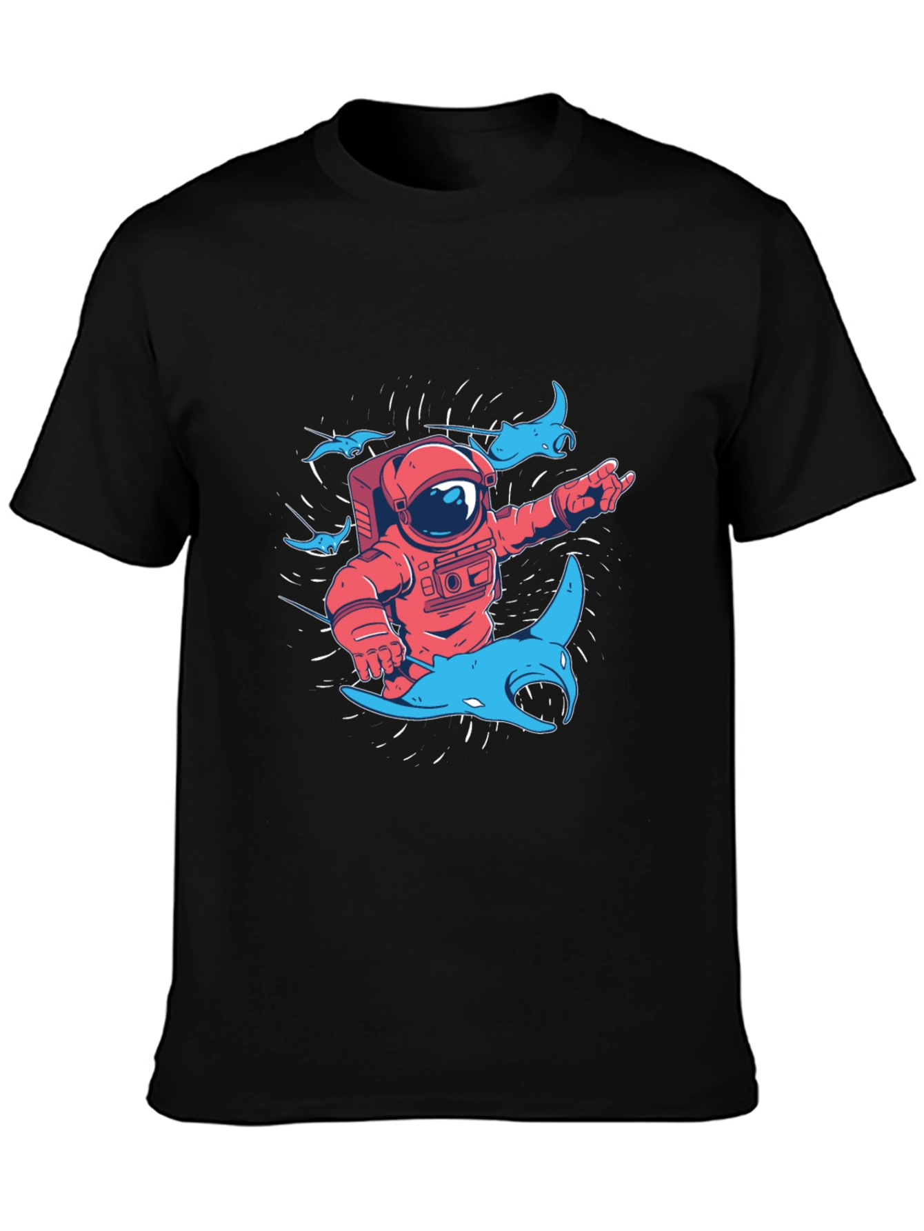 Astronaut & Manta Ray Graphic T-Shirt