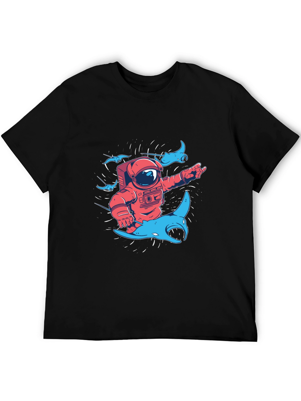 Astronaut & Manta Ray Graphic T-Shirt