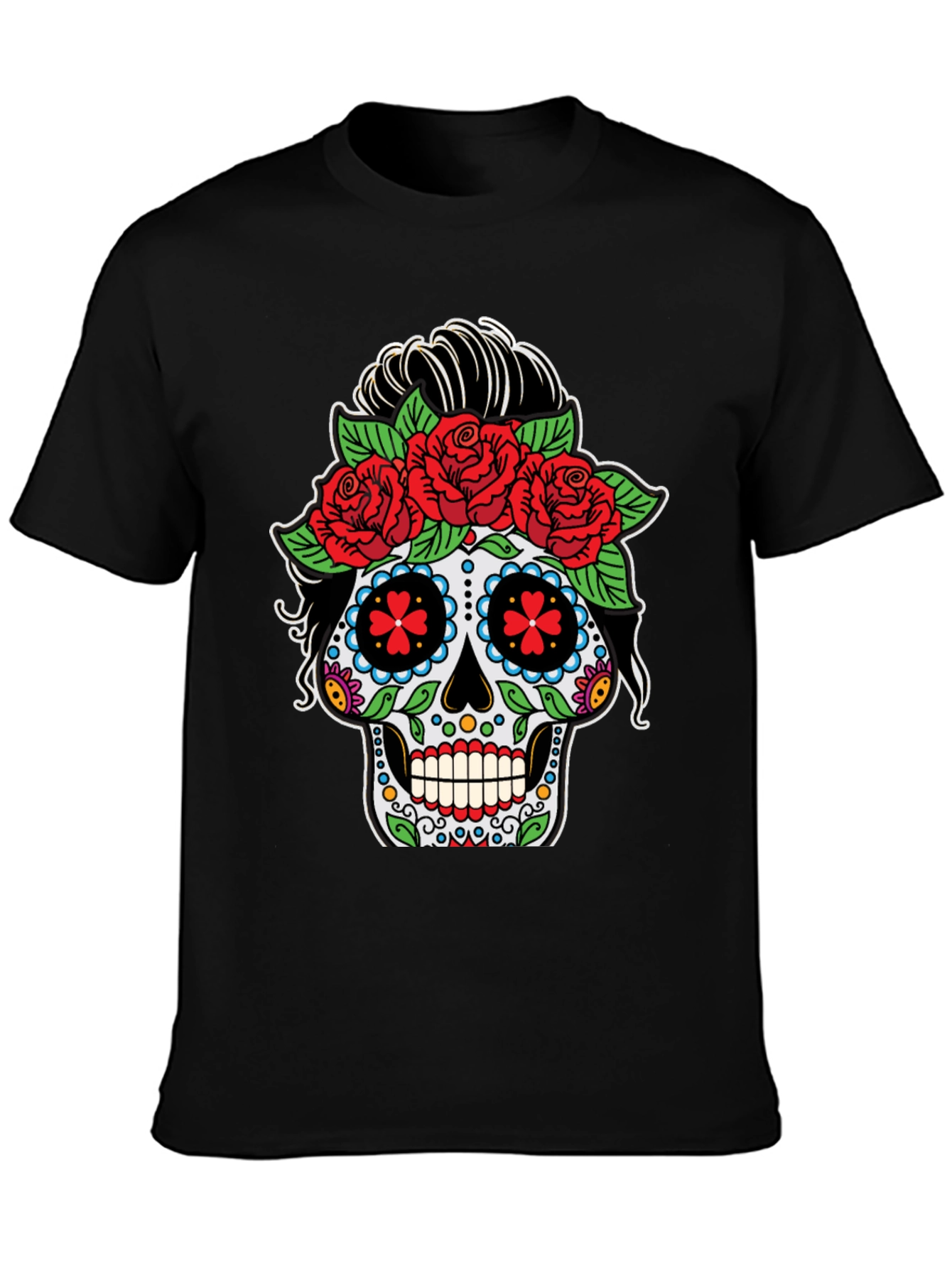 Day of the Dead Sugar Skull Black T-Shirt