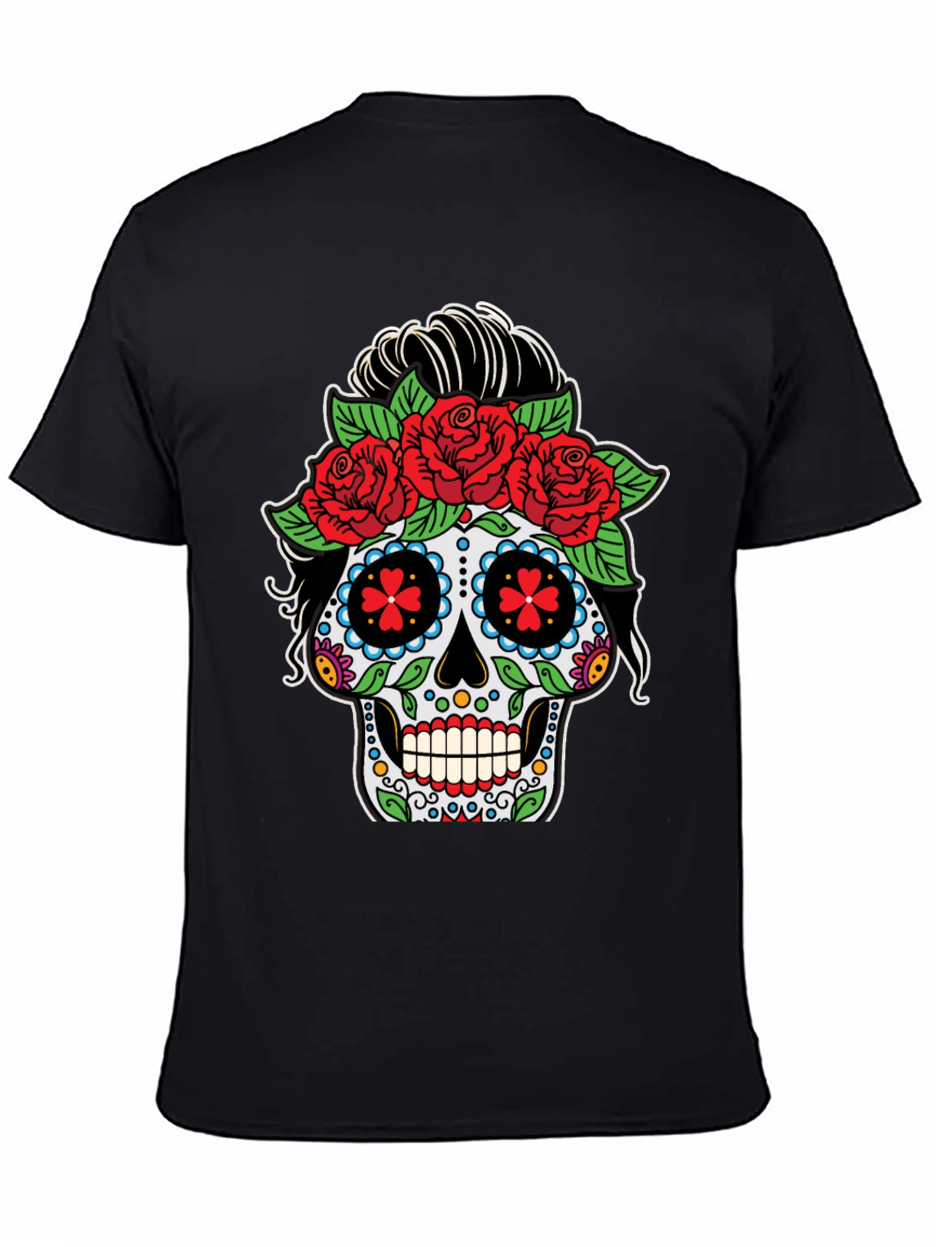 Day of the Dead Sugar Skull Black T-Shirt