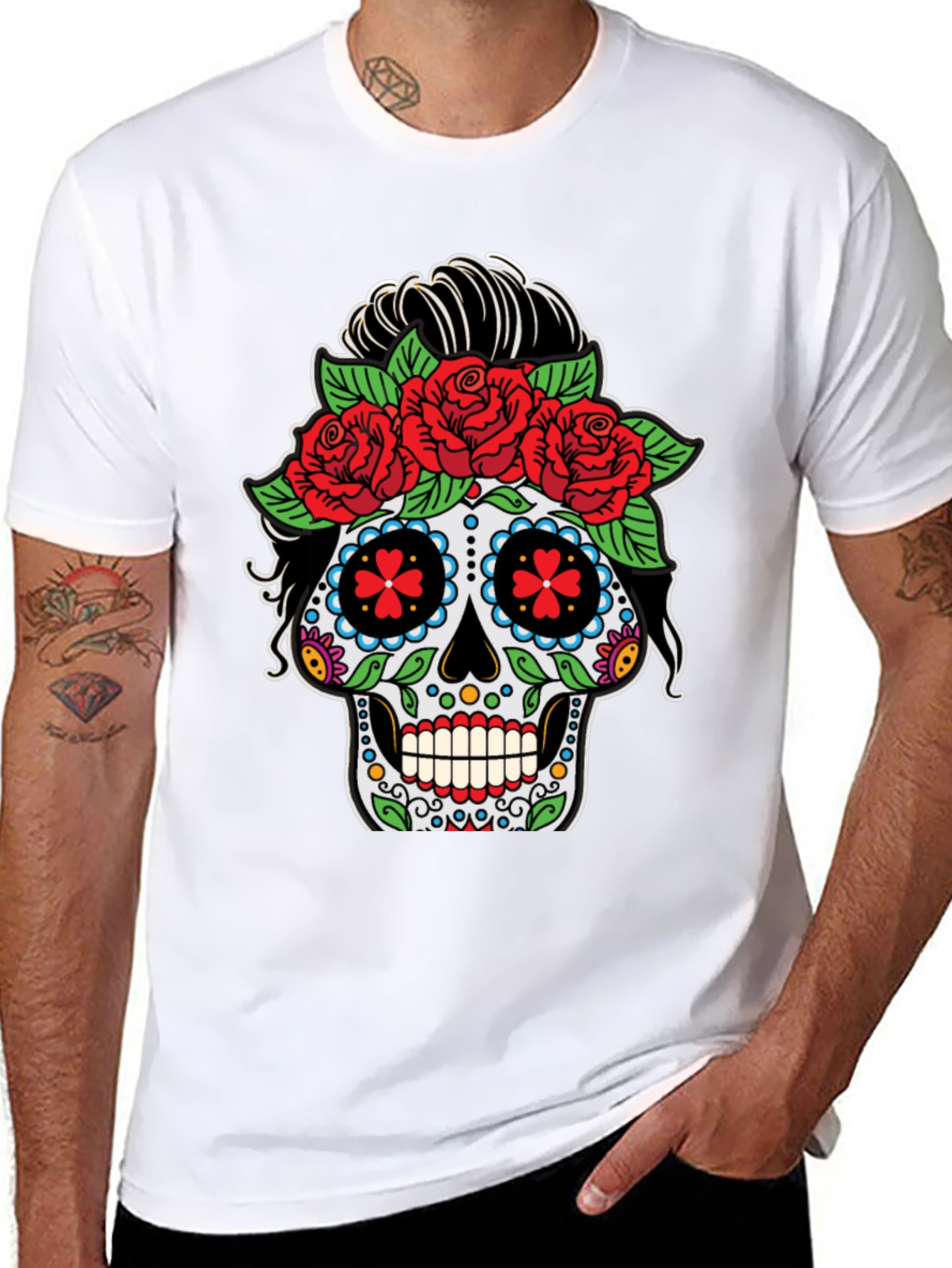 Day of the Dead Sugar Skull Black T-Shirt