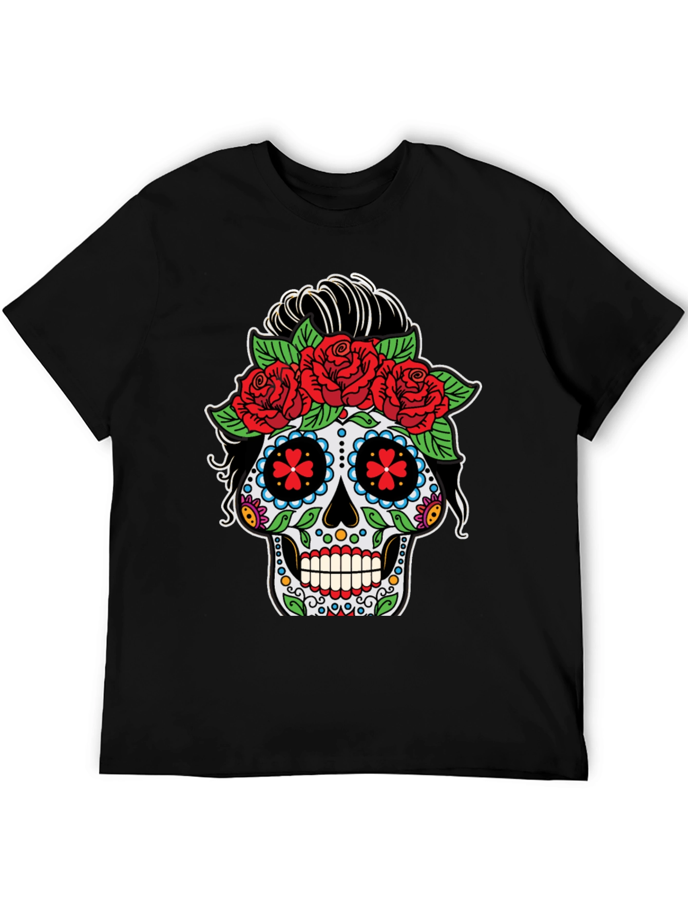 Day of the Dead Sugar Skull Black T-Shirt