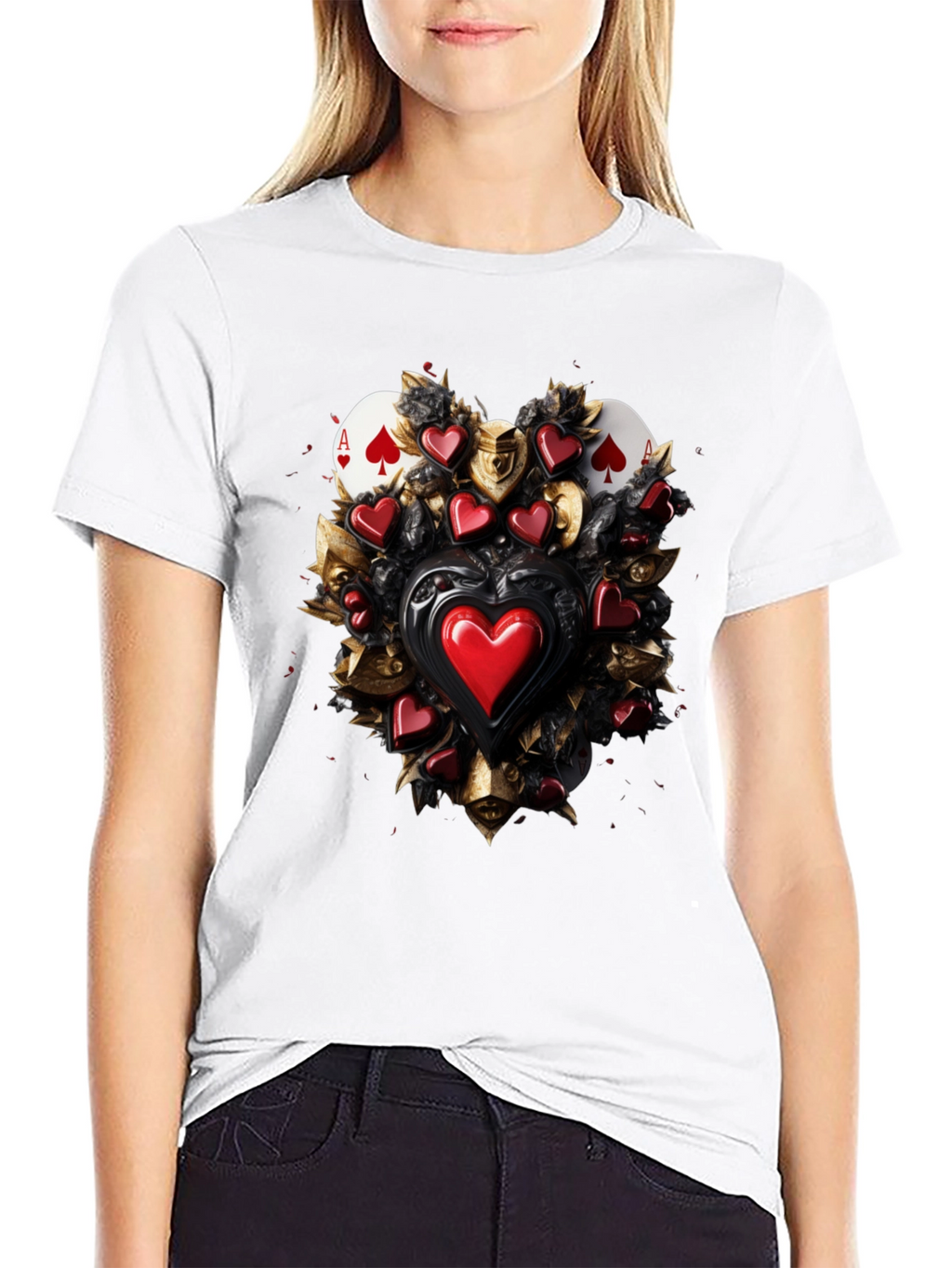 Ace of Spades & Hearts Graphic Tee
