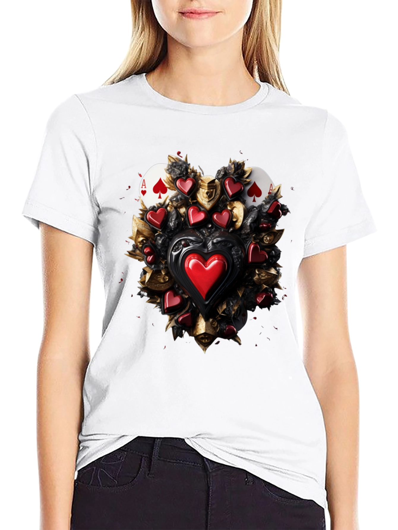 Ace of Spades & Hearts Graphic Tee