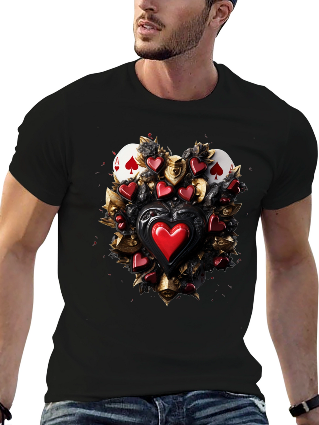 Ace of Spades & Hearts Graphic Tee