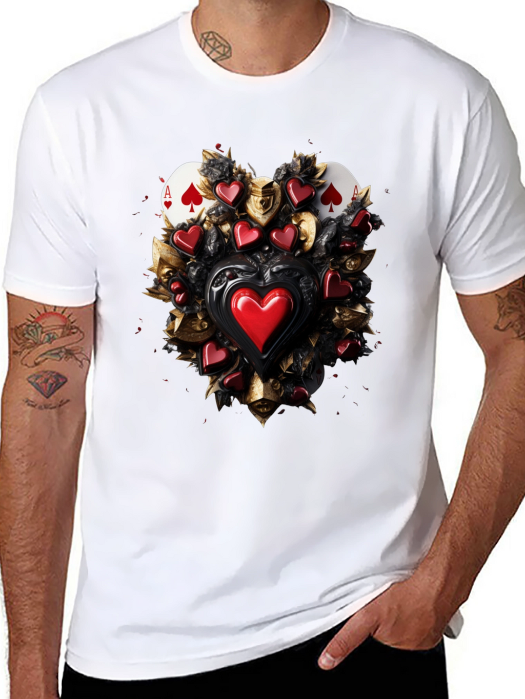 Ace of Spades & Hearts Graphic Tee