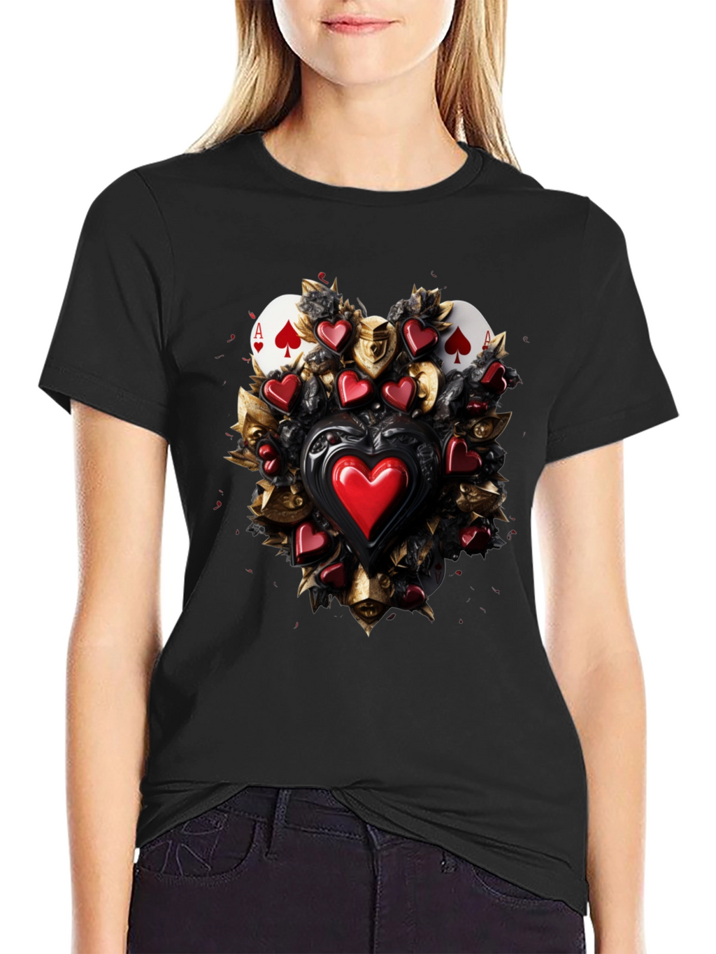 Ace of Spades & Hearts Graphic Tee