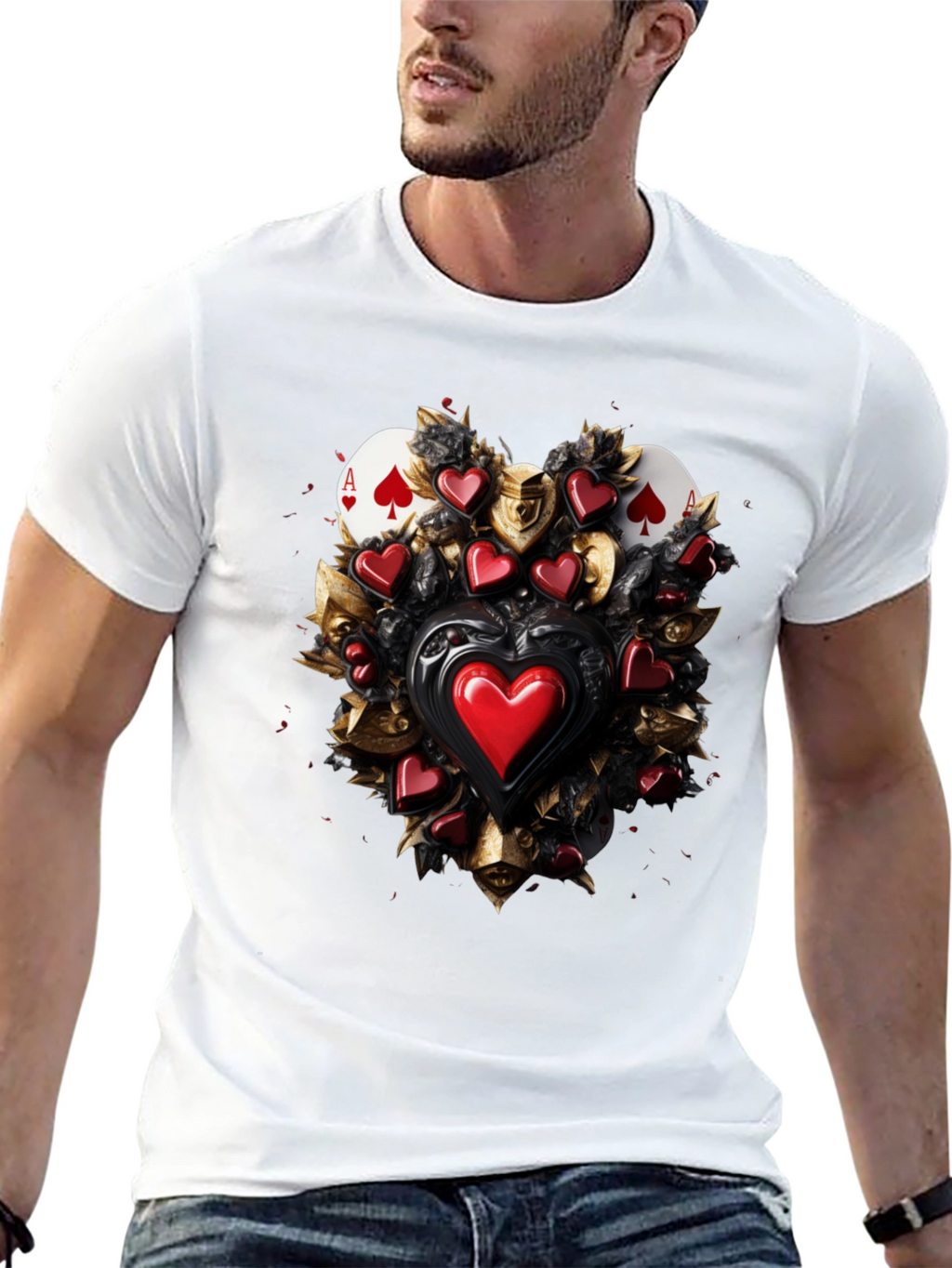 Ace of Spades & Hearts Graphic Tee