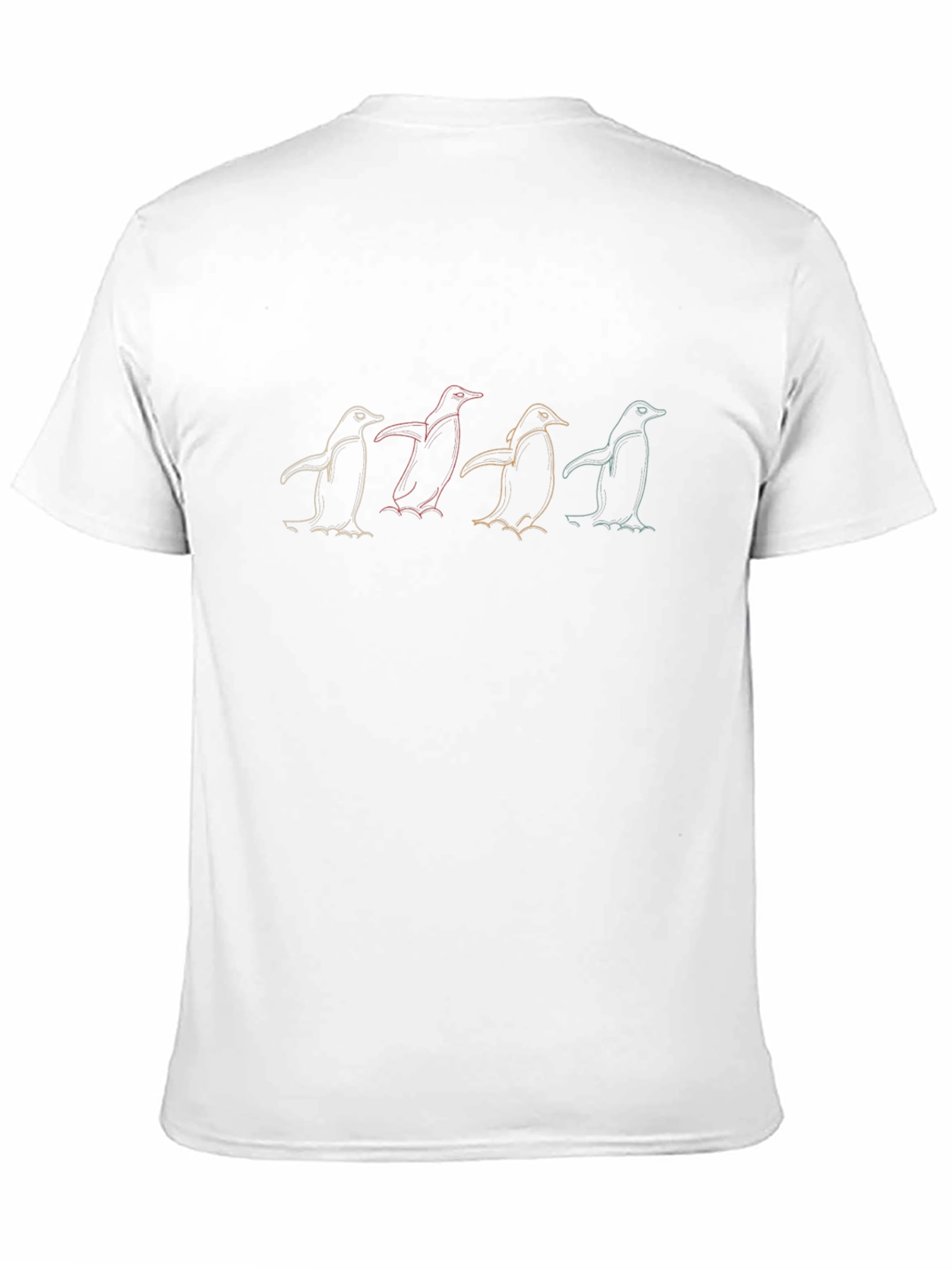 Penguin Parade Graphic Tee - Black Crew Neck T-Shirt