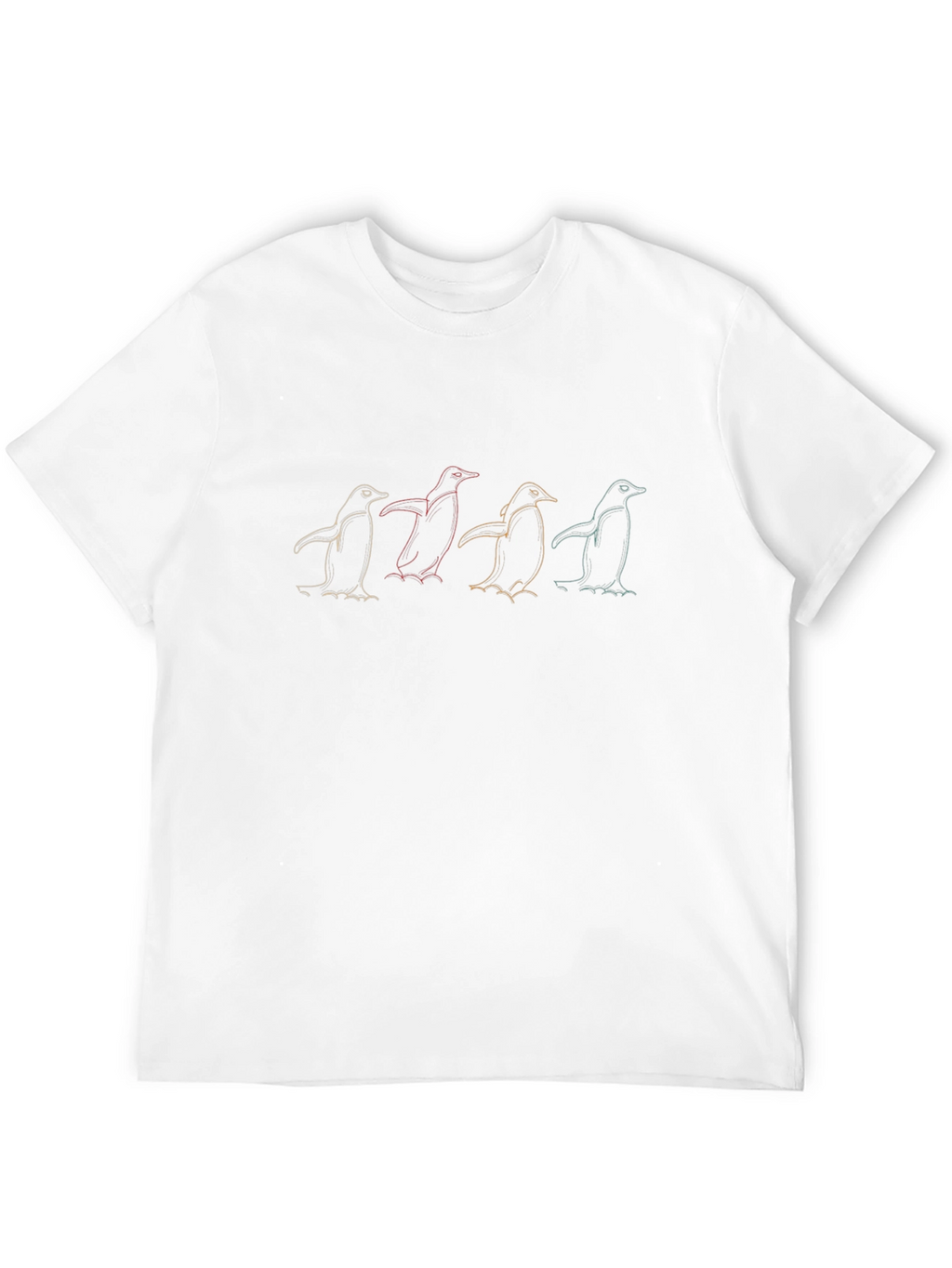 Penguin Parade Graphic Tee - Black Crew Neck T-Shirt