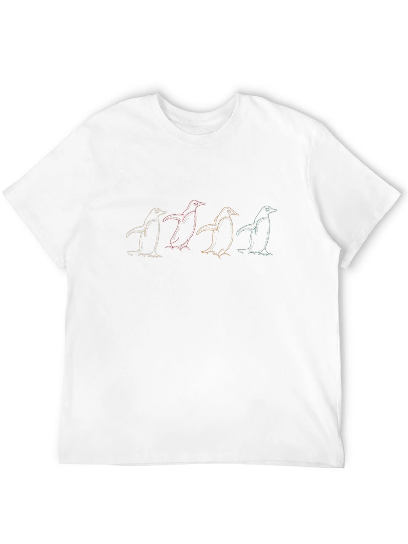 Penguin Parade Graphic Tee - Black Crew Neck T-Shirt
