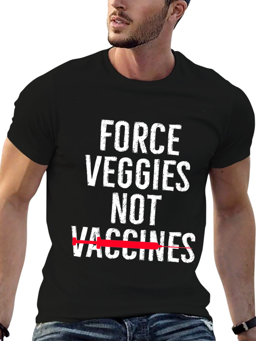 Force Veggies Not Vaccines Graphic Tee