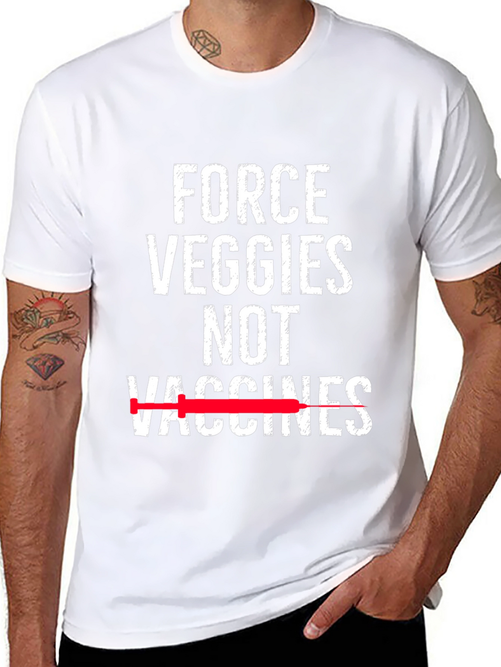 Force Veggies Not Vaccines Graphic Tee