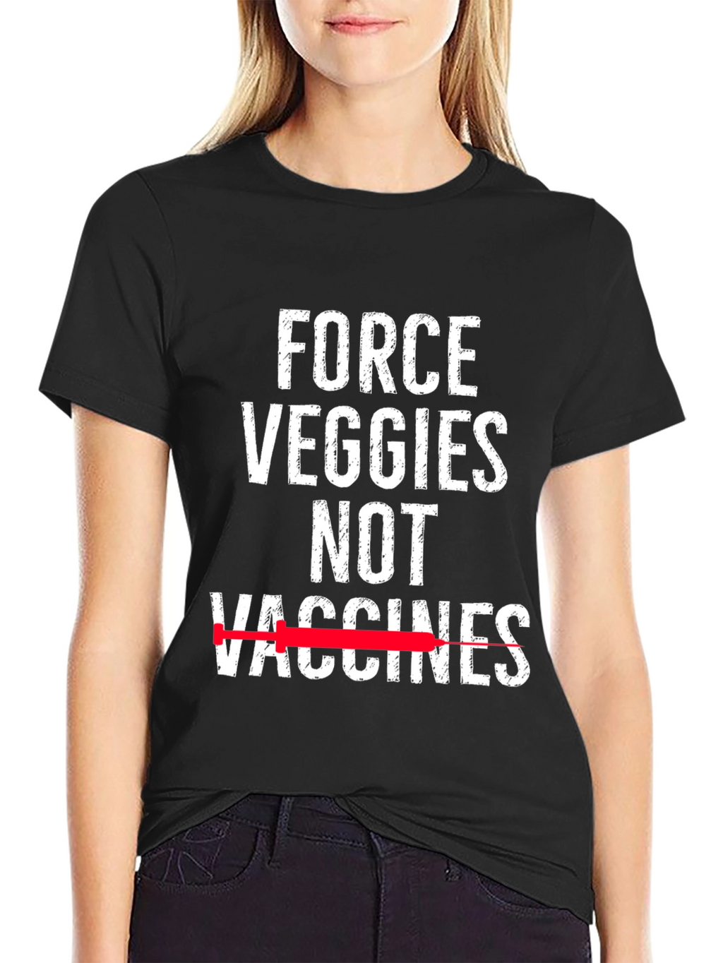 Force Veggies Not Vaccines Graphic Tee