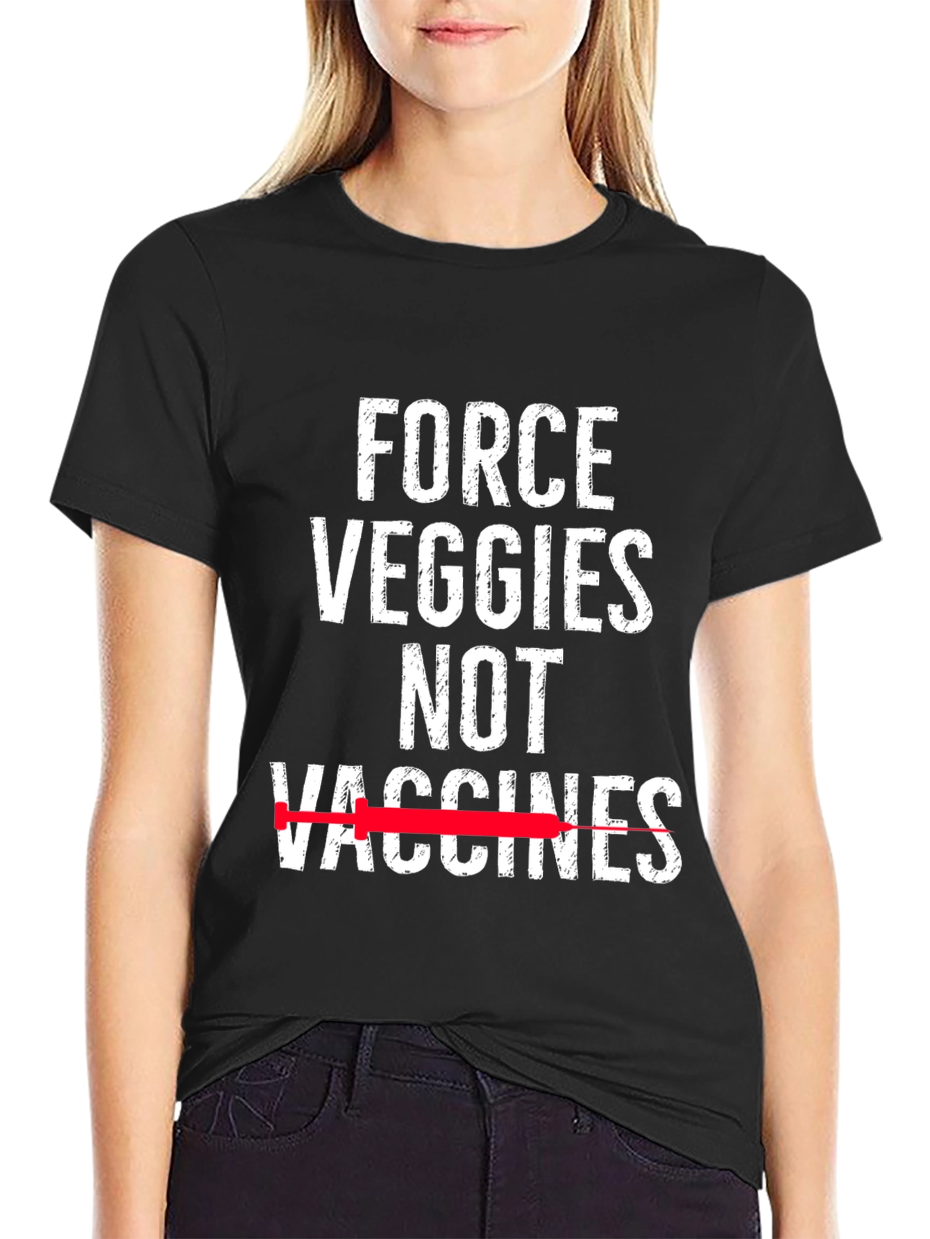 Force Veggies Not Vaccines Graphic Tee