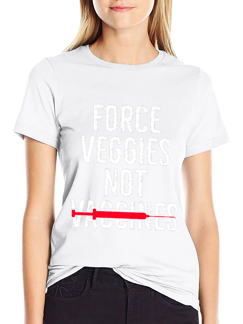 Force Veggies Not Vaccines Graphic Tee