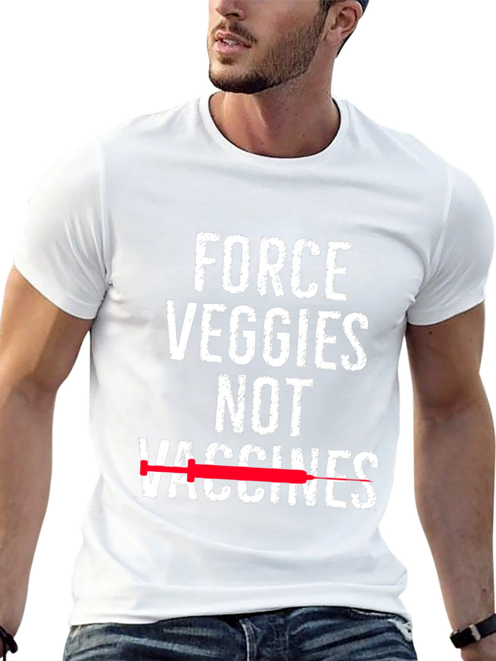 Force Veggies Not Vaccines Graphic Tee