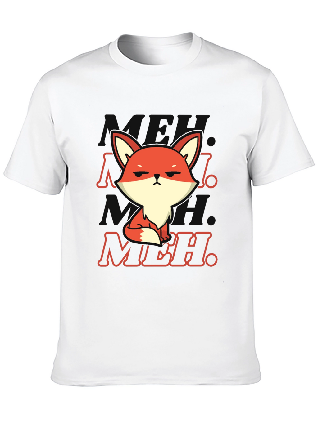 Meh Fox T-Shirt - Black Cotton Blend