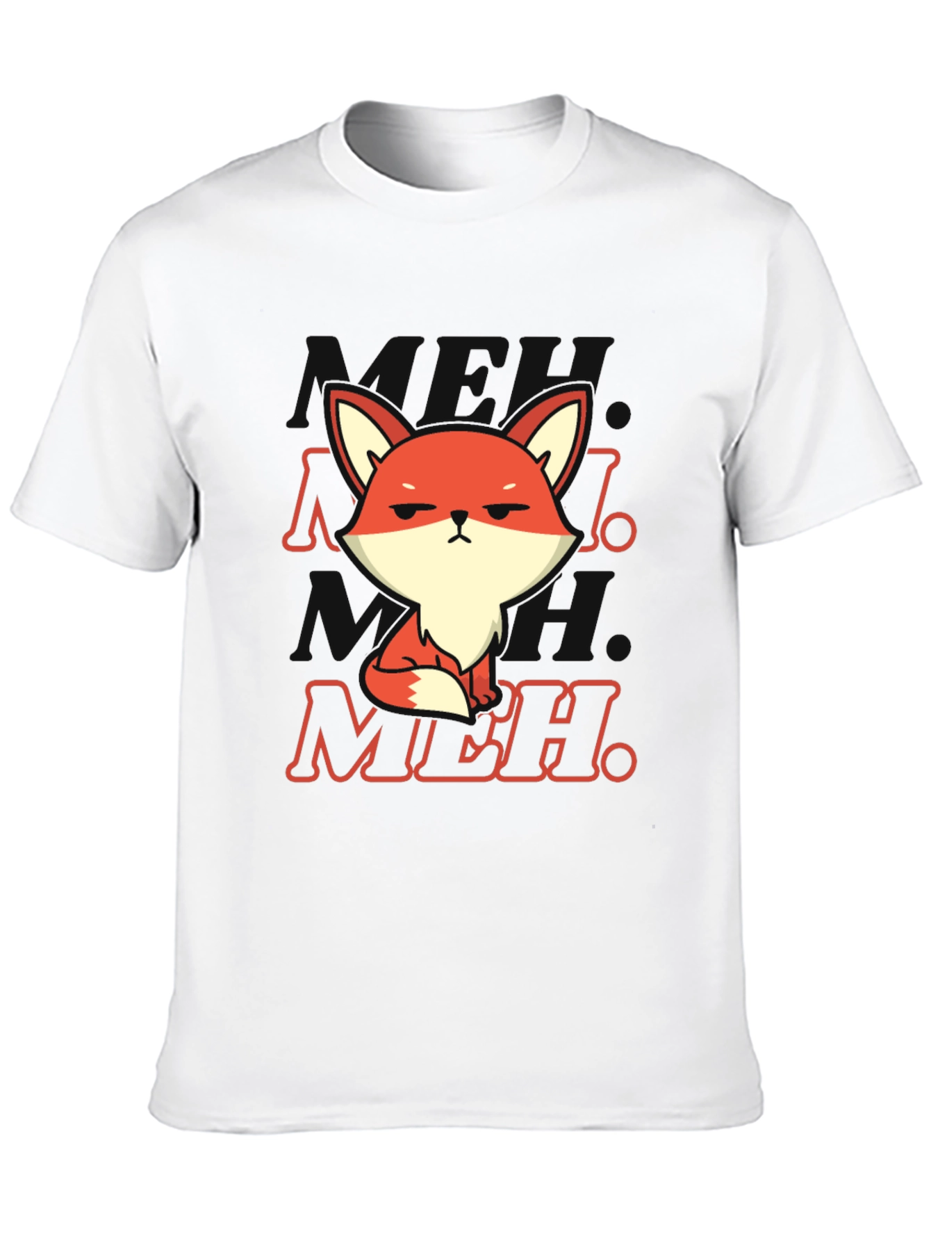 Meh Fox T-Shirt - Black Cotton Blend