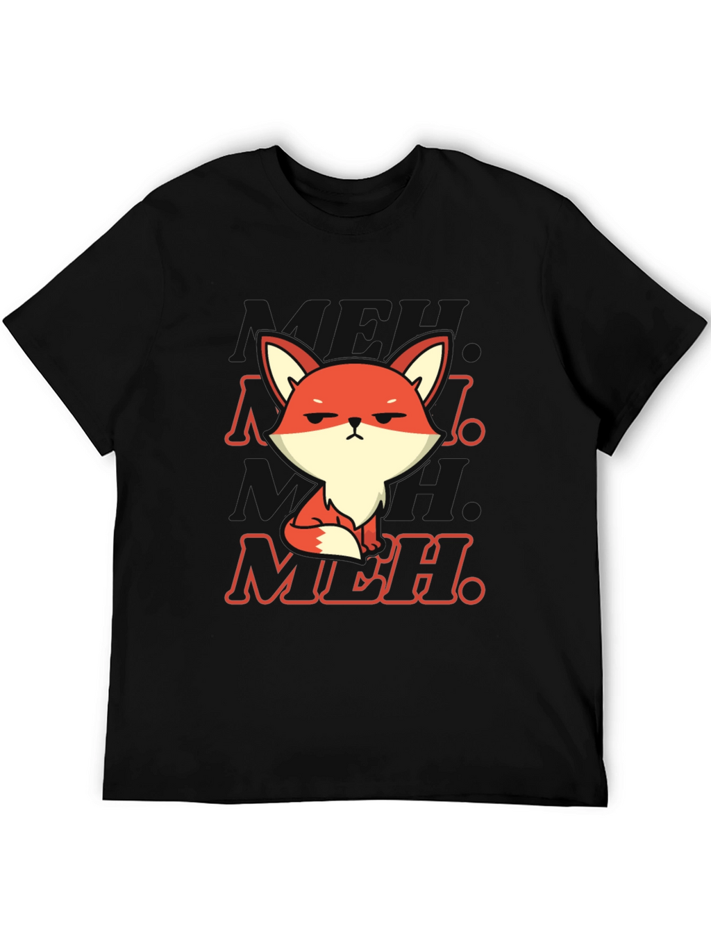 Meh Fox T-Shirt - Black Cotton Blend