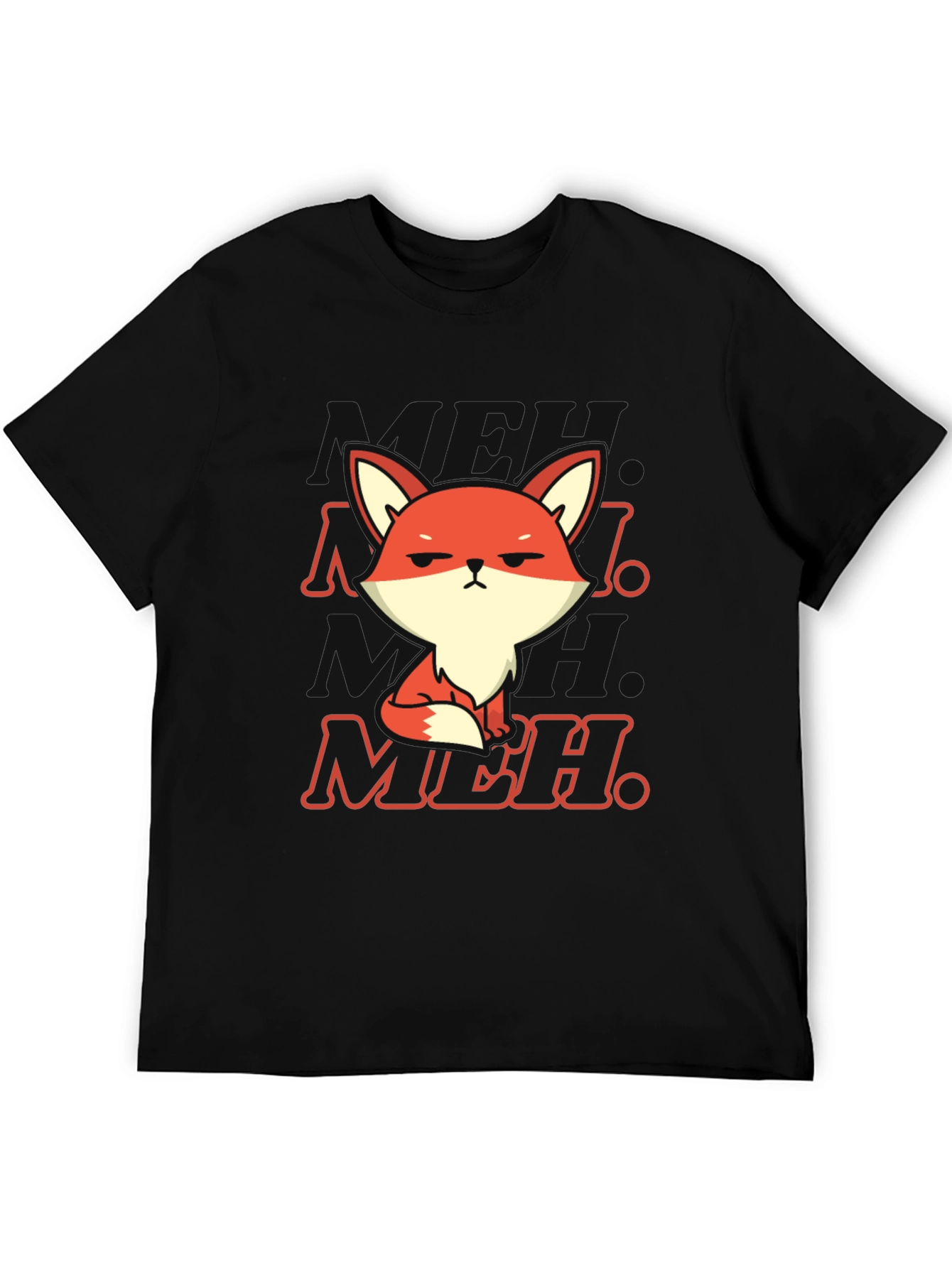 Meh Fox T-Shirt - Black Cotton Blend