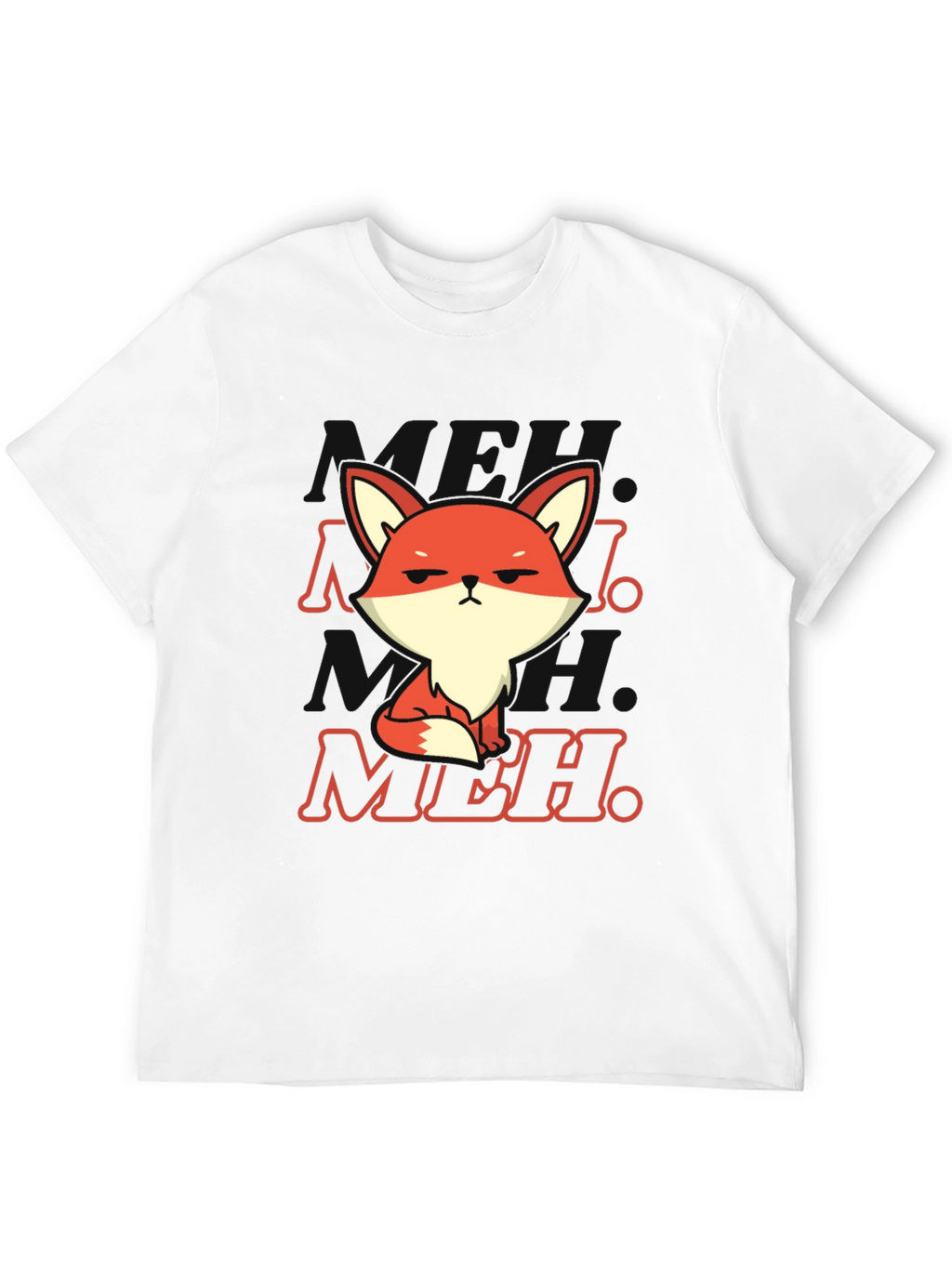 Meh Fox T-Shirt - Black Cotton Blend