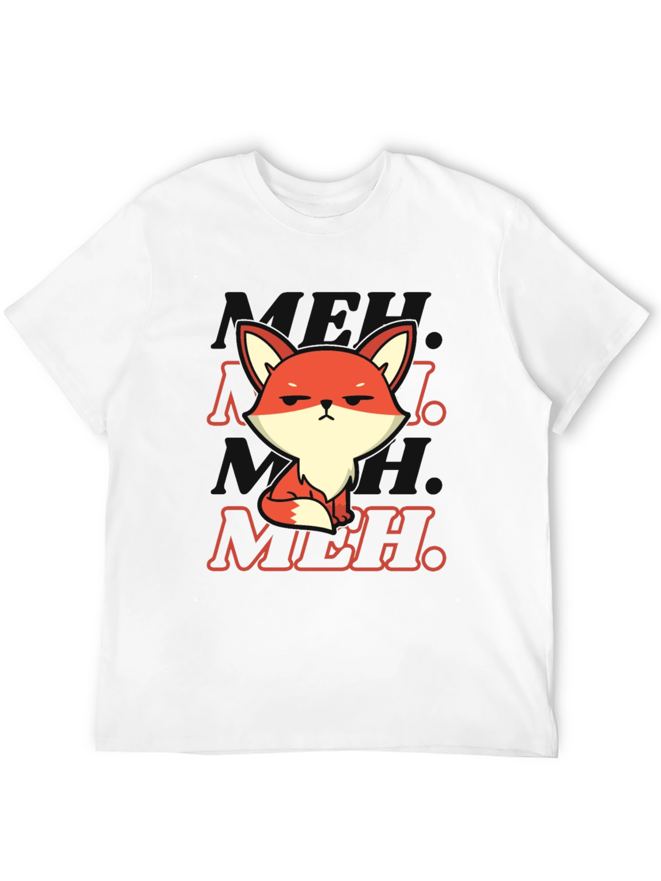Meh Fox T-Shirt - Black Cotton Blend