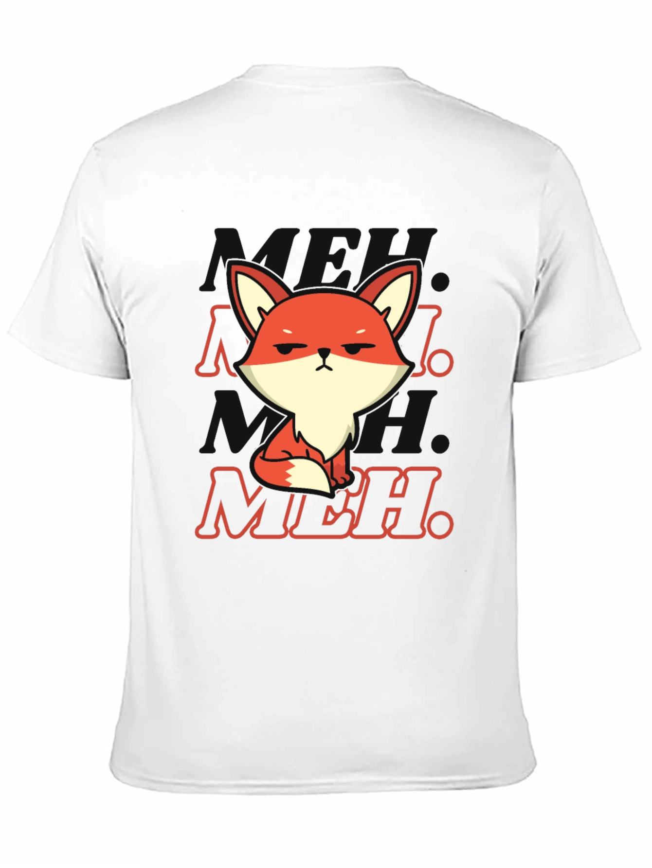 Meh Fox T-Shirt - Black Cotton Blend