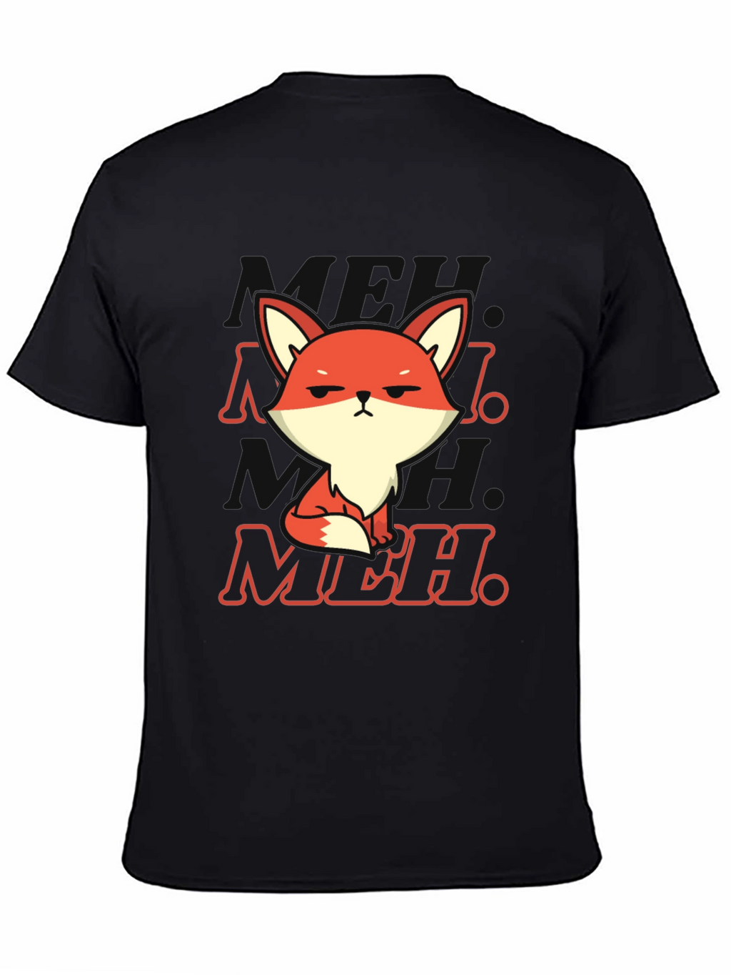 Meh Fox T-Shirt - Black Cotton Blend