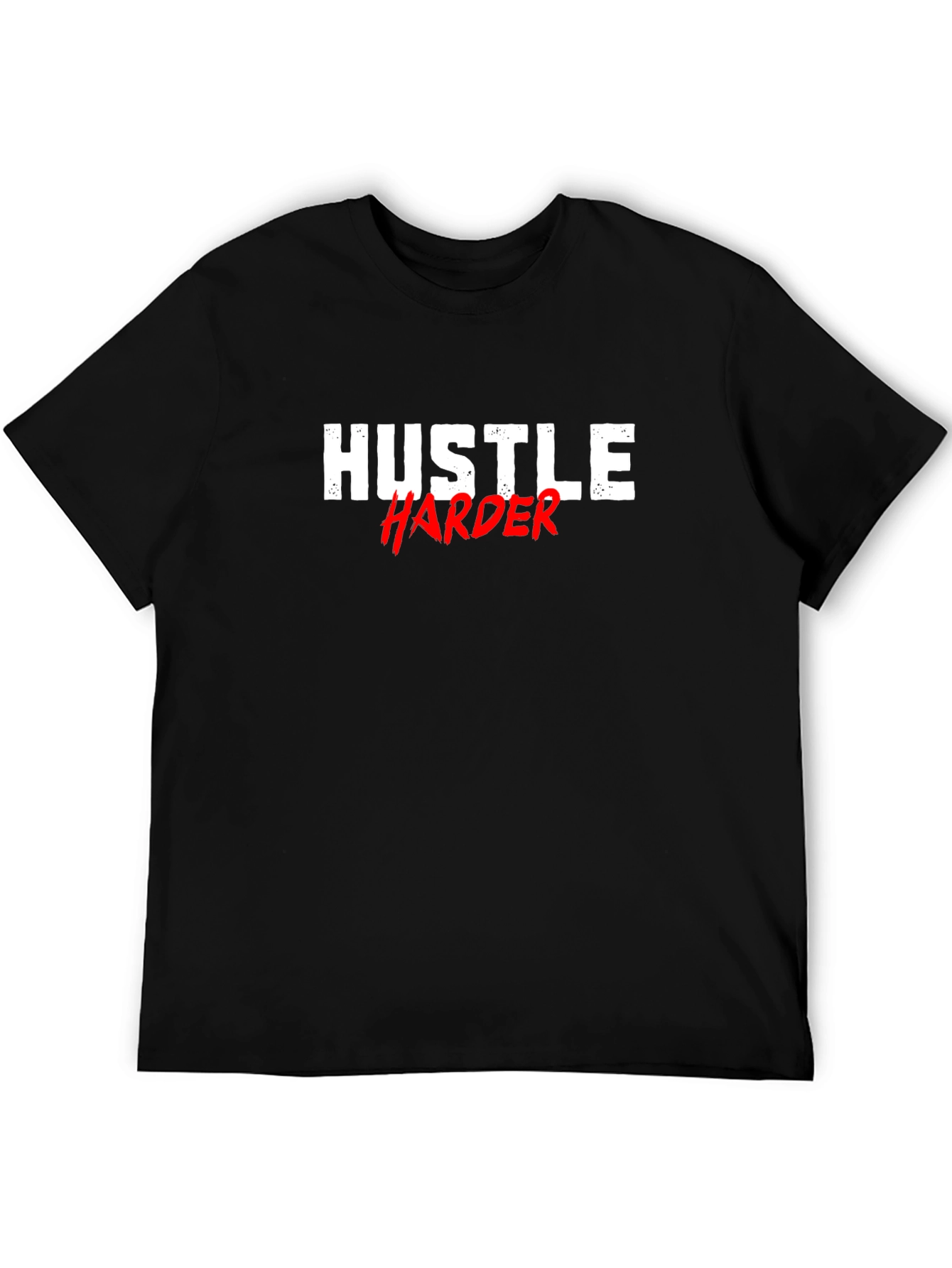 Hustle Harder Graphic Tee - Motivational Black T-Shirt