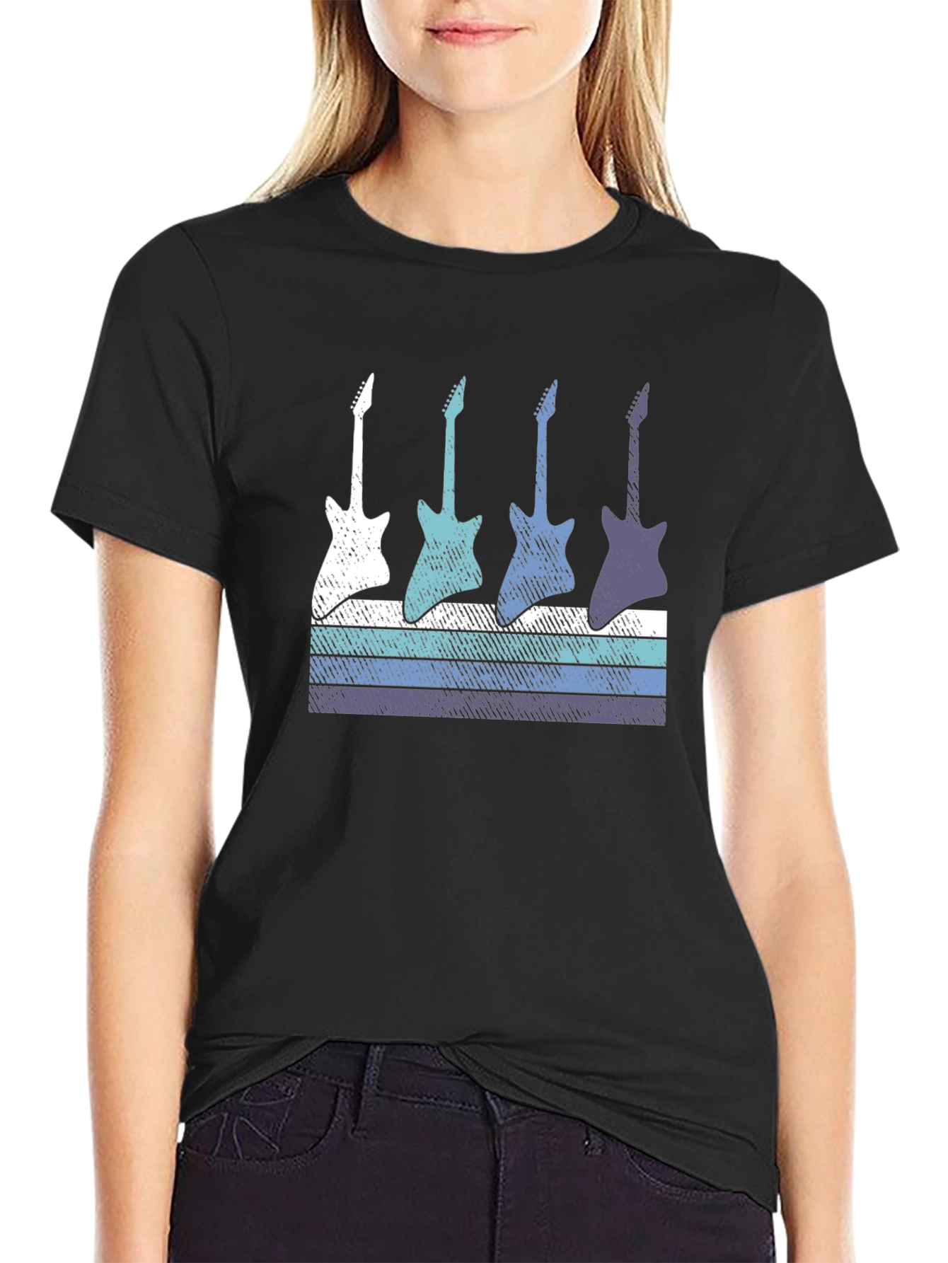 Retro Guitar T-Shirt - Cool Music Lover Tee