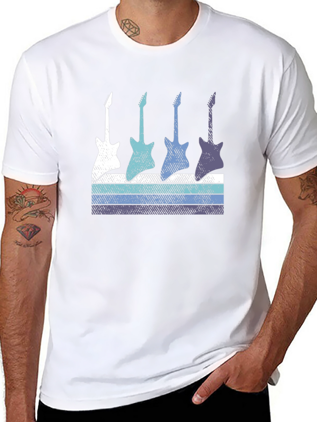 Retro Guitar T-Shirt - Cool Music Lover Tee