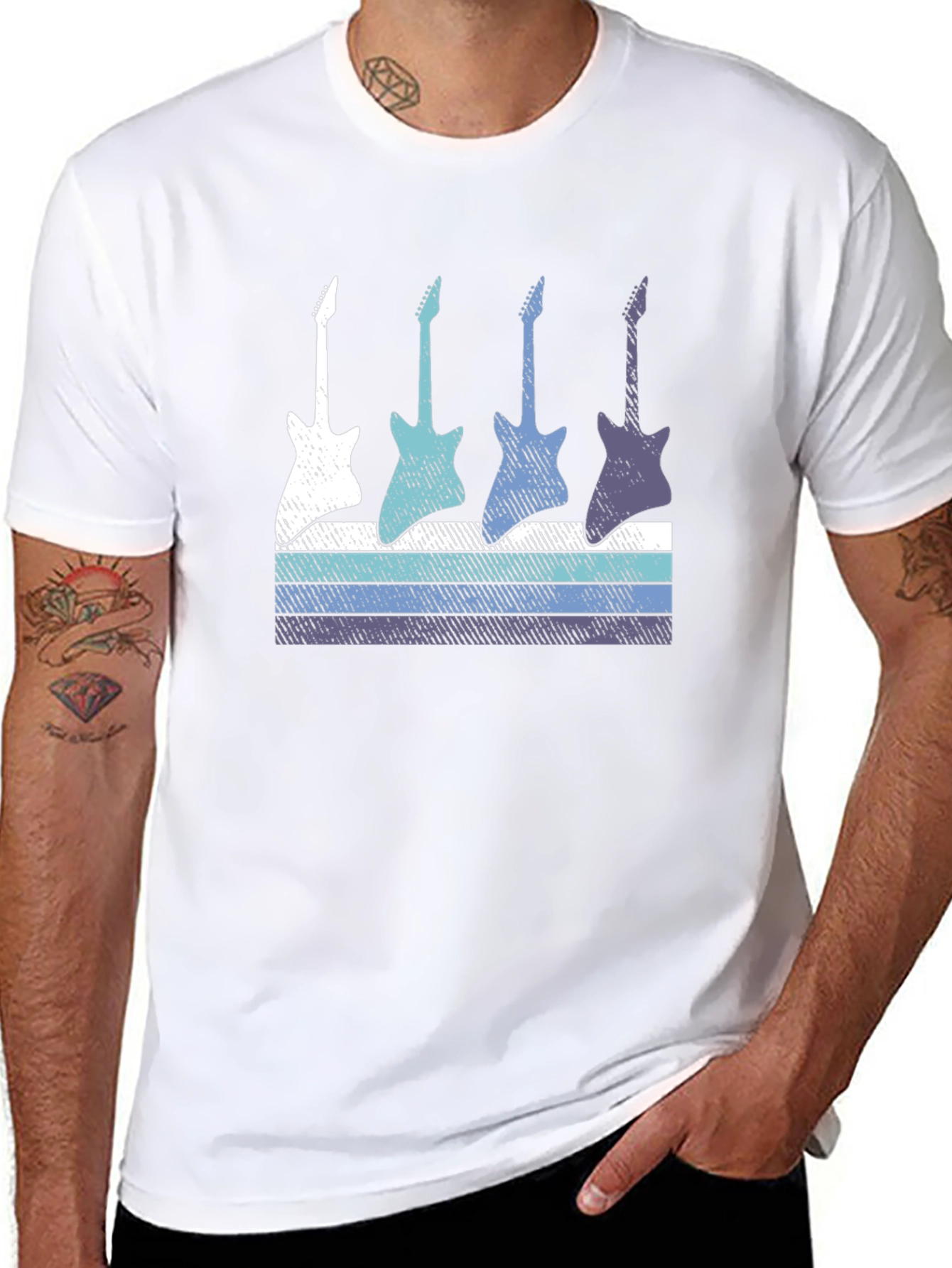 Retro Guitar T-Shirt - Cool Music Lover Tee