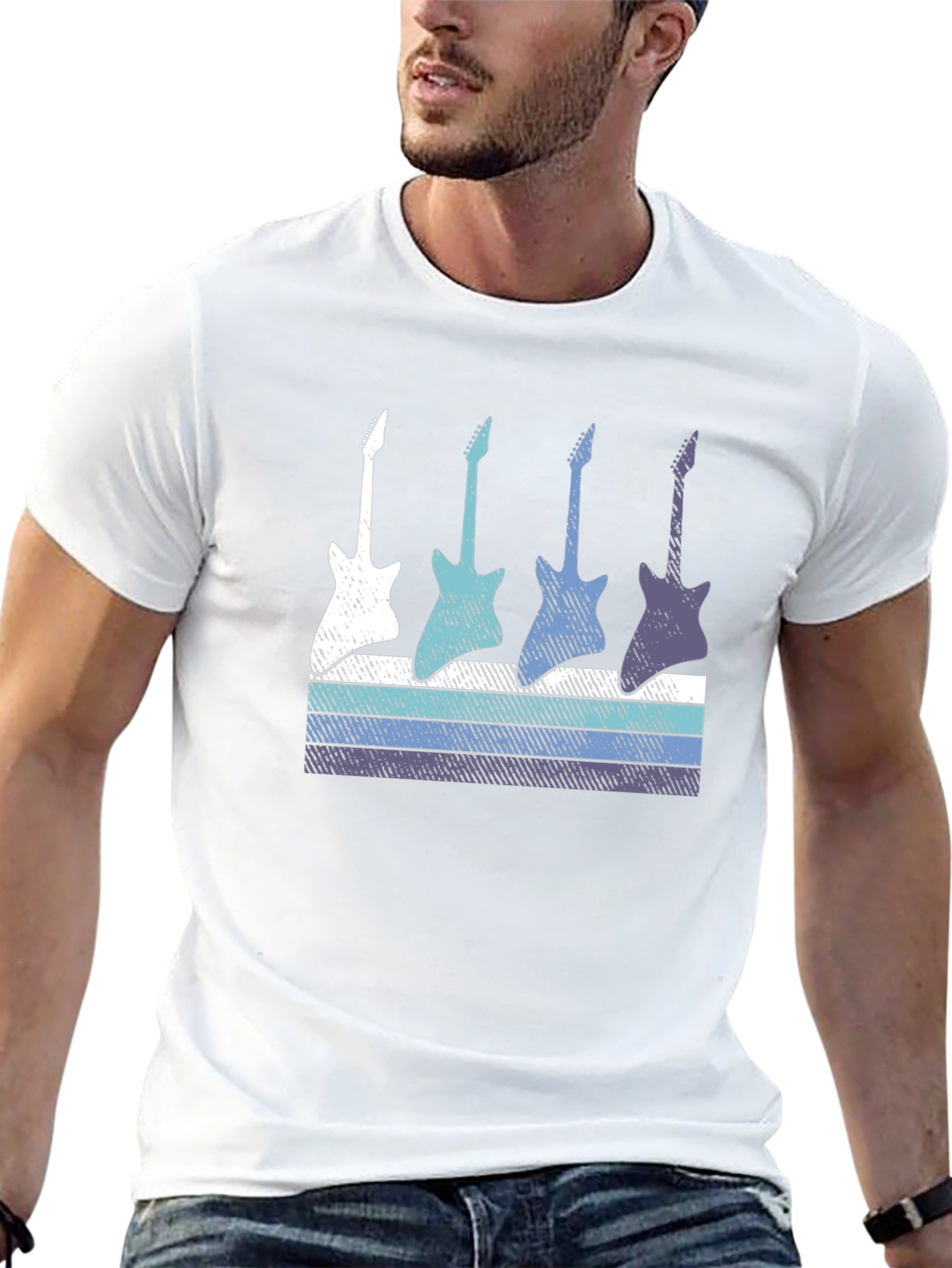 Retro Guitar T-Shirt - Cool Music Lover Tee