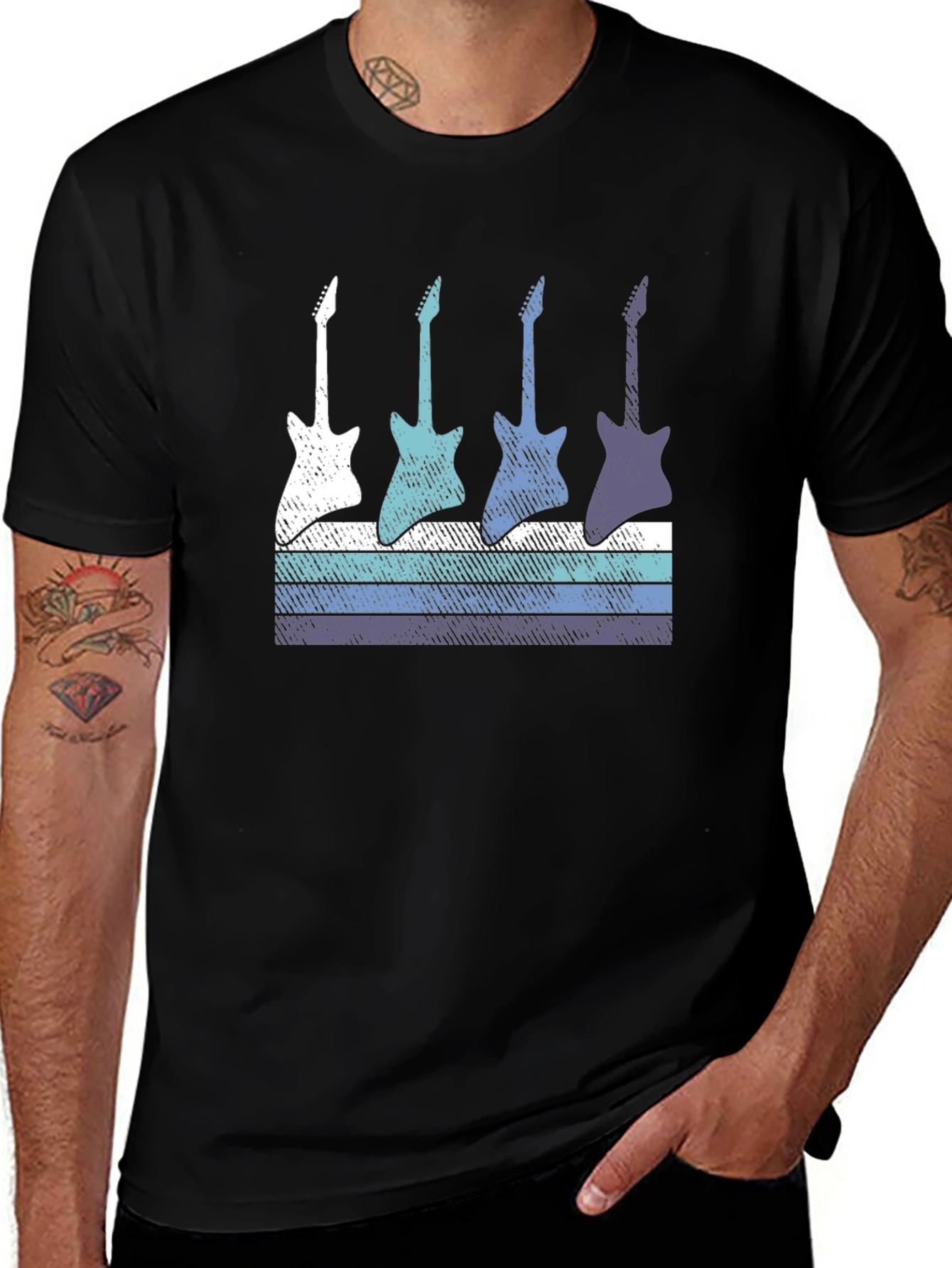 Retro Guitar T-Shirt - Cool Music Lover Tee