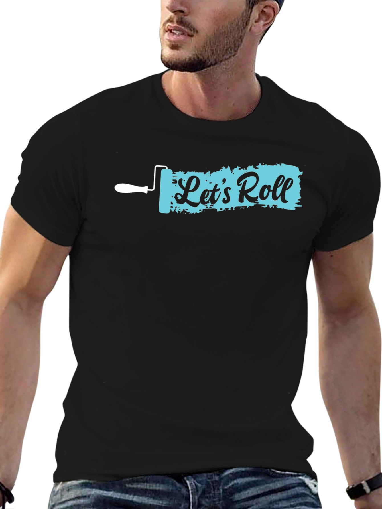Lets Roll Painter T-Shirt - Black Graphic Tee