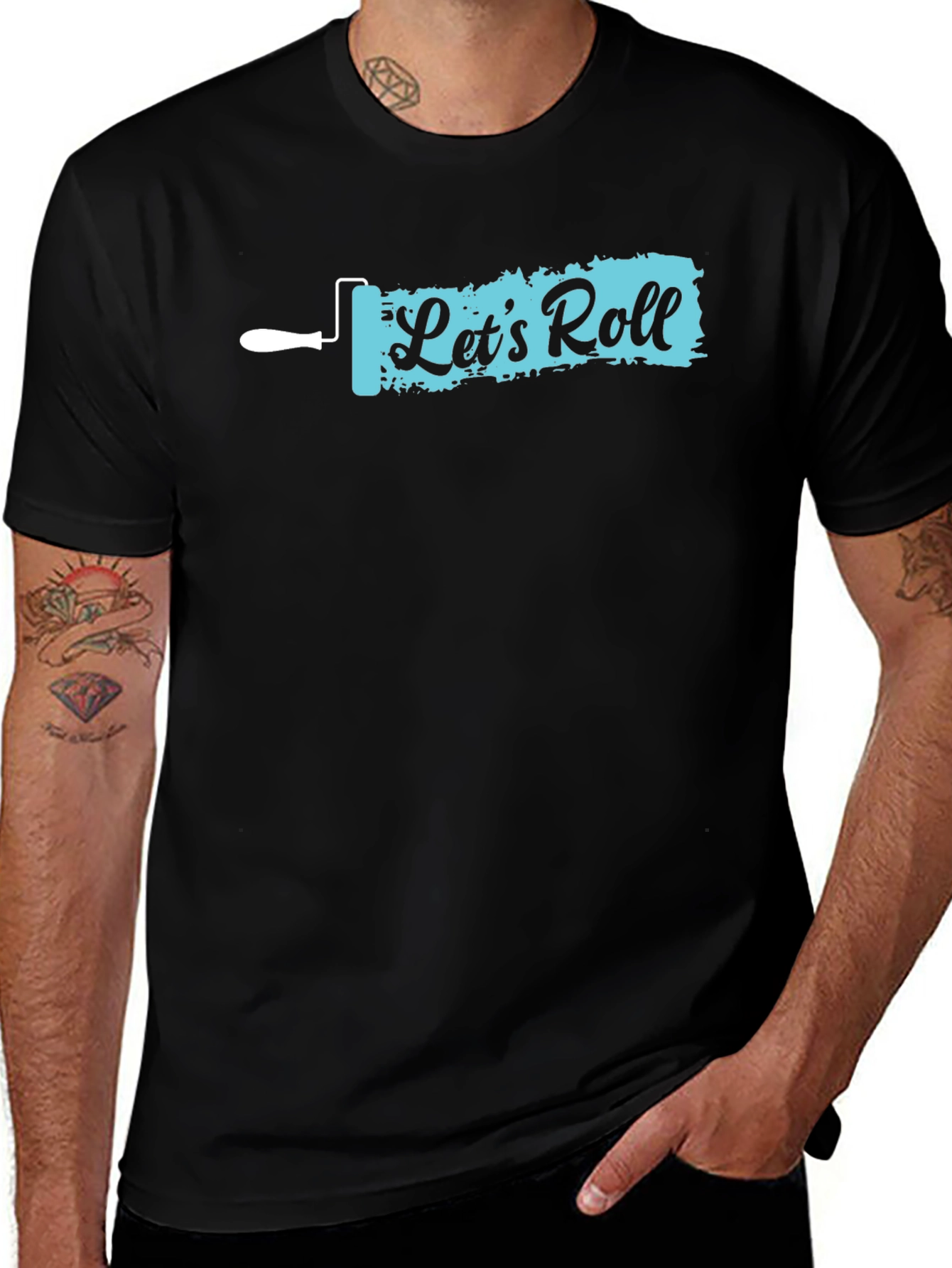 Lets Roll Painter T-Shirt - Black Graphic Tee
