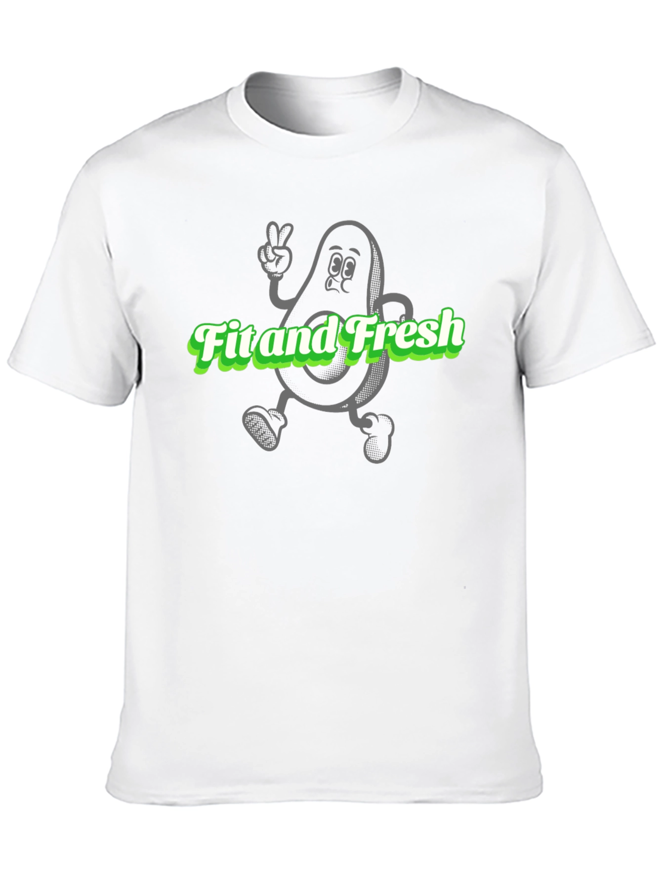 Fit and Fresh Avocado Graphic Tee - Black Cotton T-Shirt