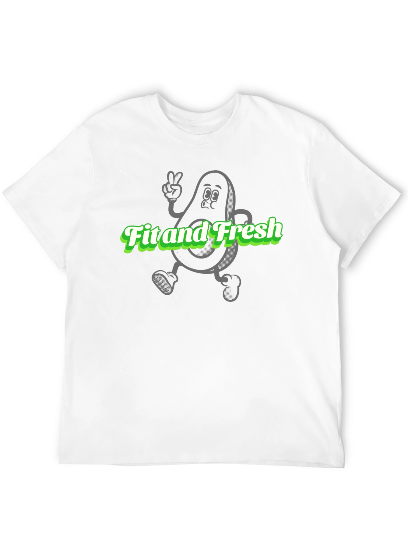 Fit and Fresh Avocado Graphic Tee - Black Cotton T-Shirt