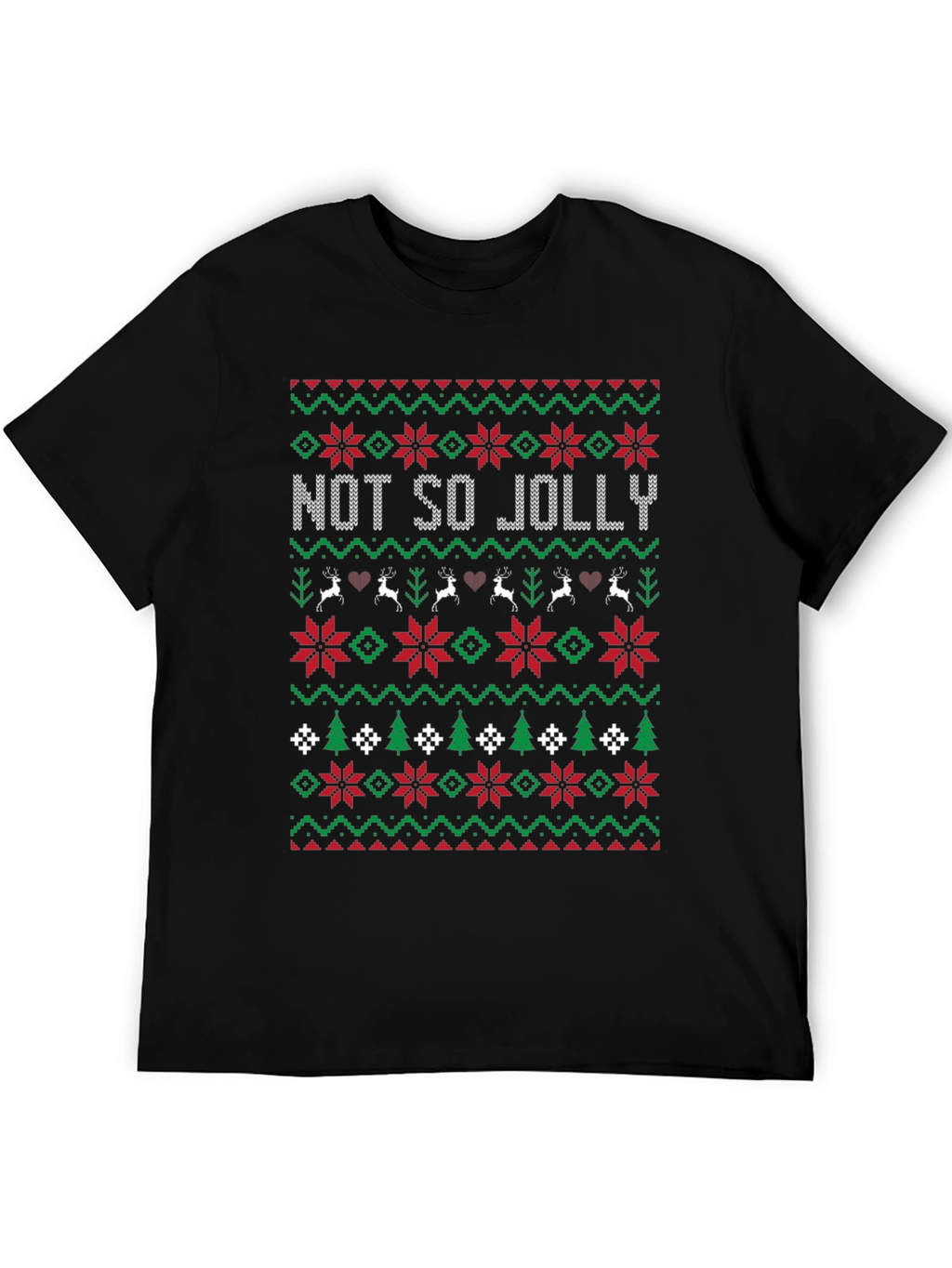 Not So Jolly Christmas Sweater Pattern T-Shirt