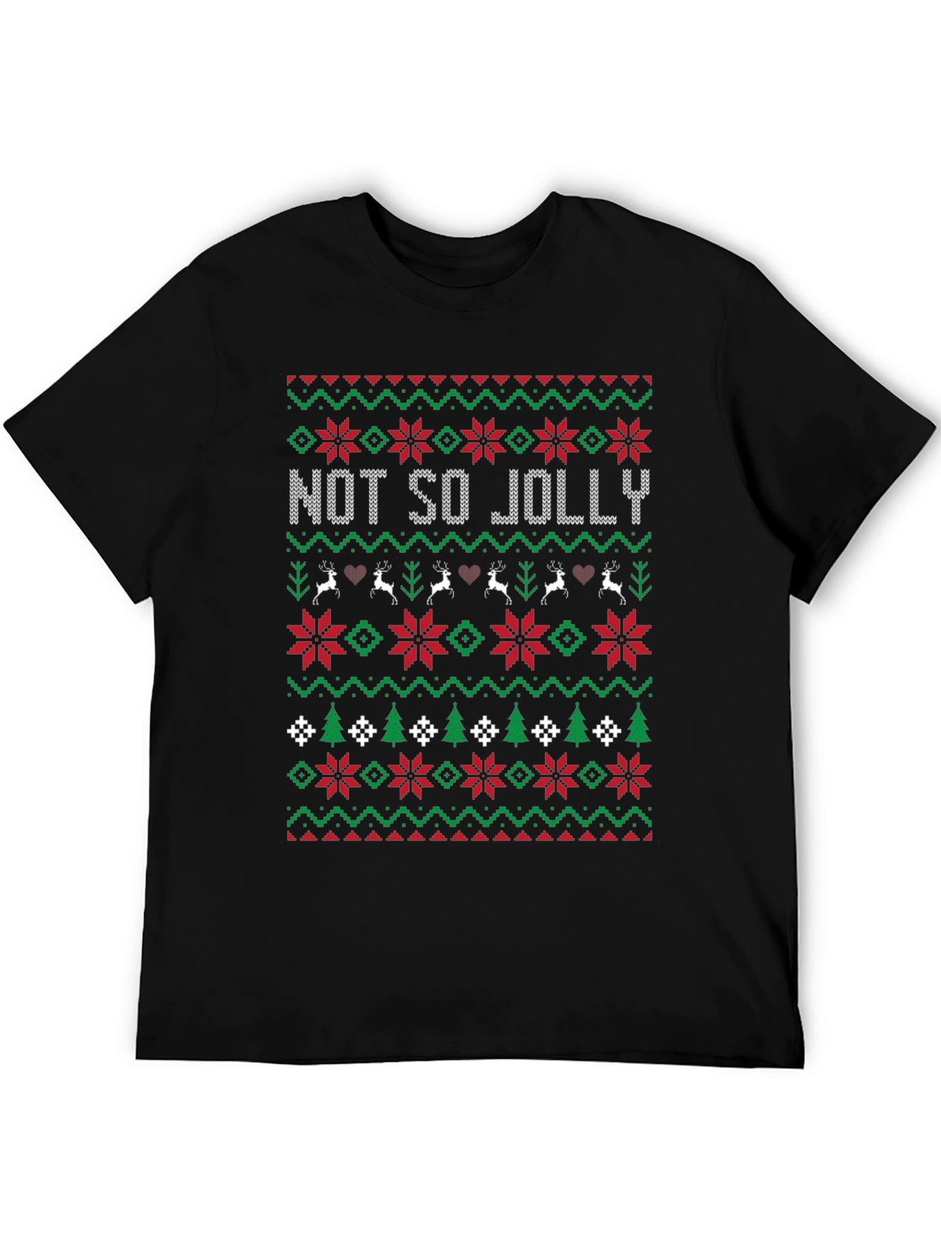 Not So Jolly Christmas Sweater Pattern T-Shirt