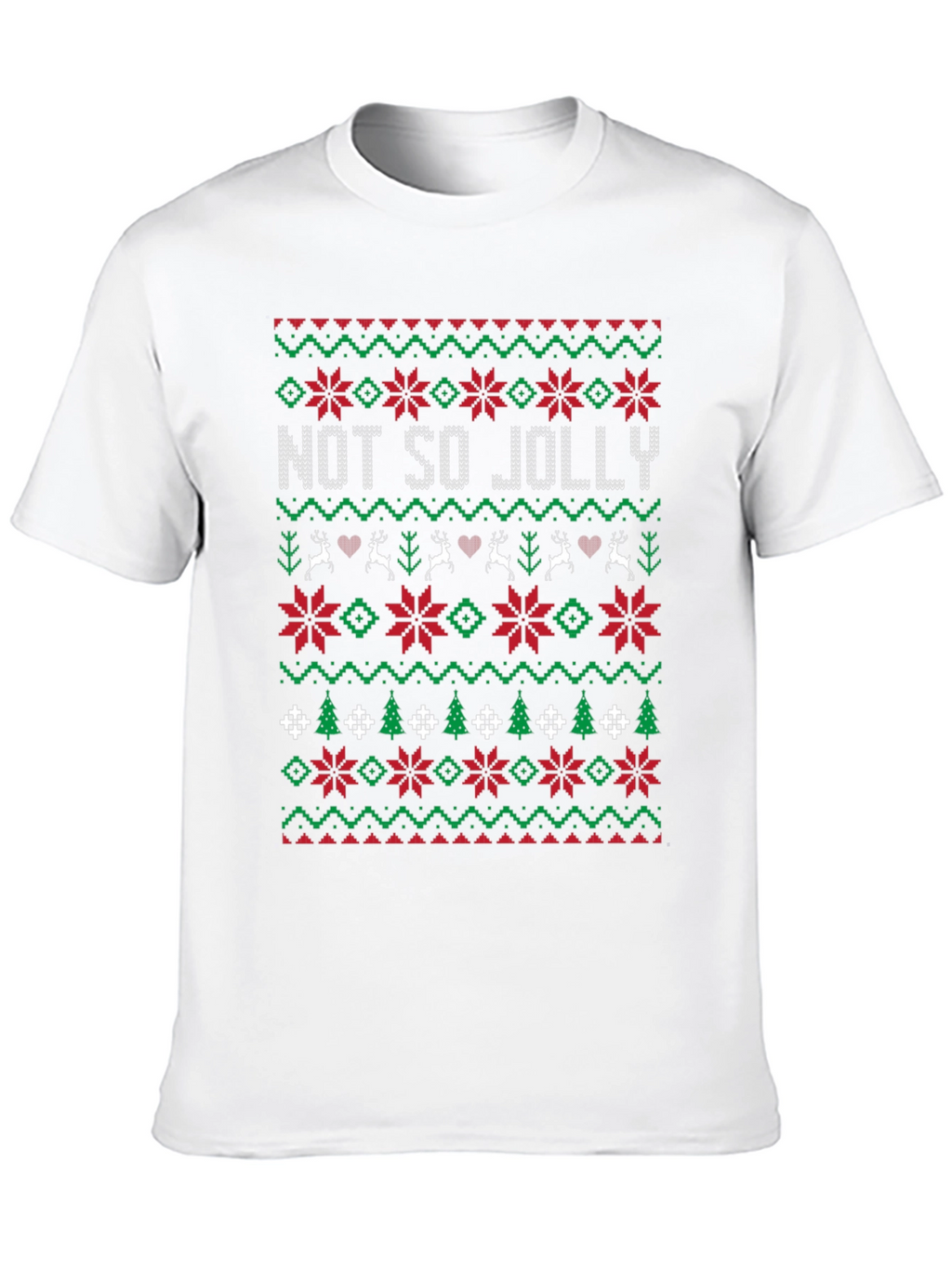 Not So Jolly Christmas Sweater Pattern T-Shirt